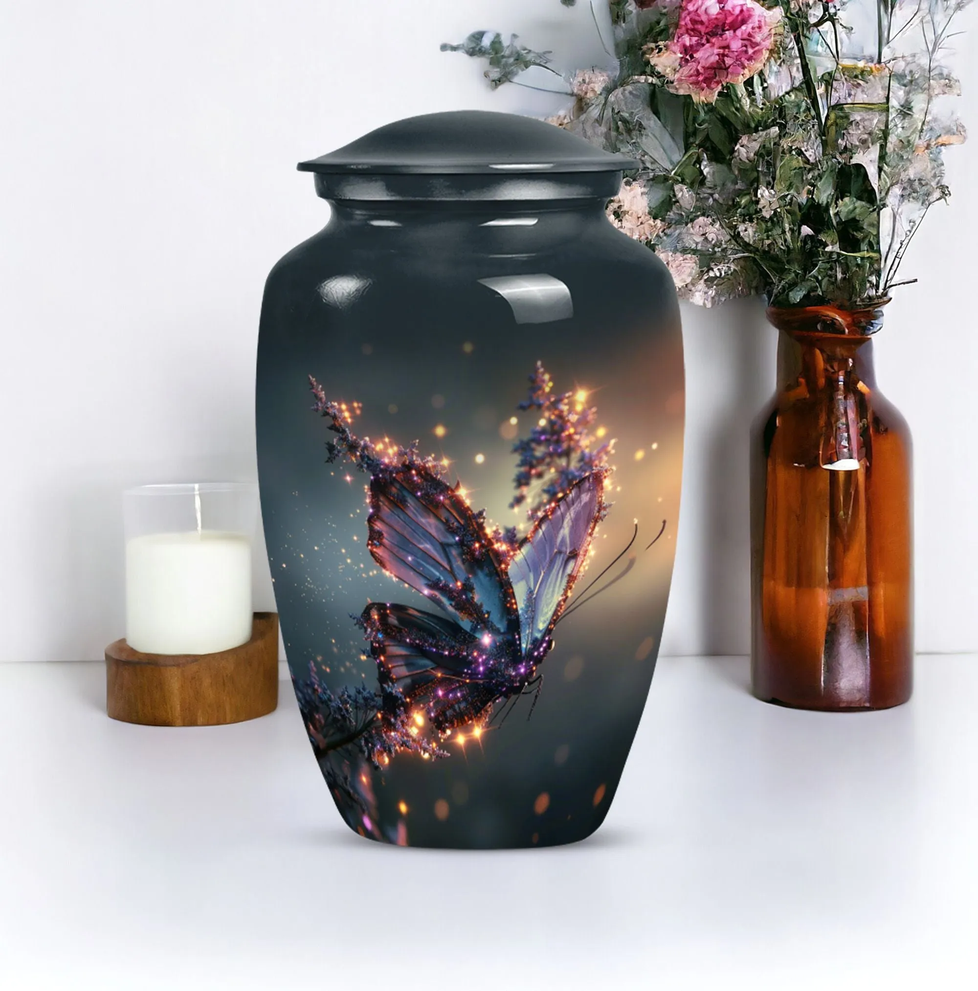 Purple Butterfly Cremation Urn - A Resting Place for Loved One