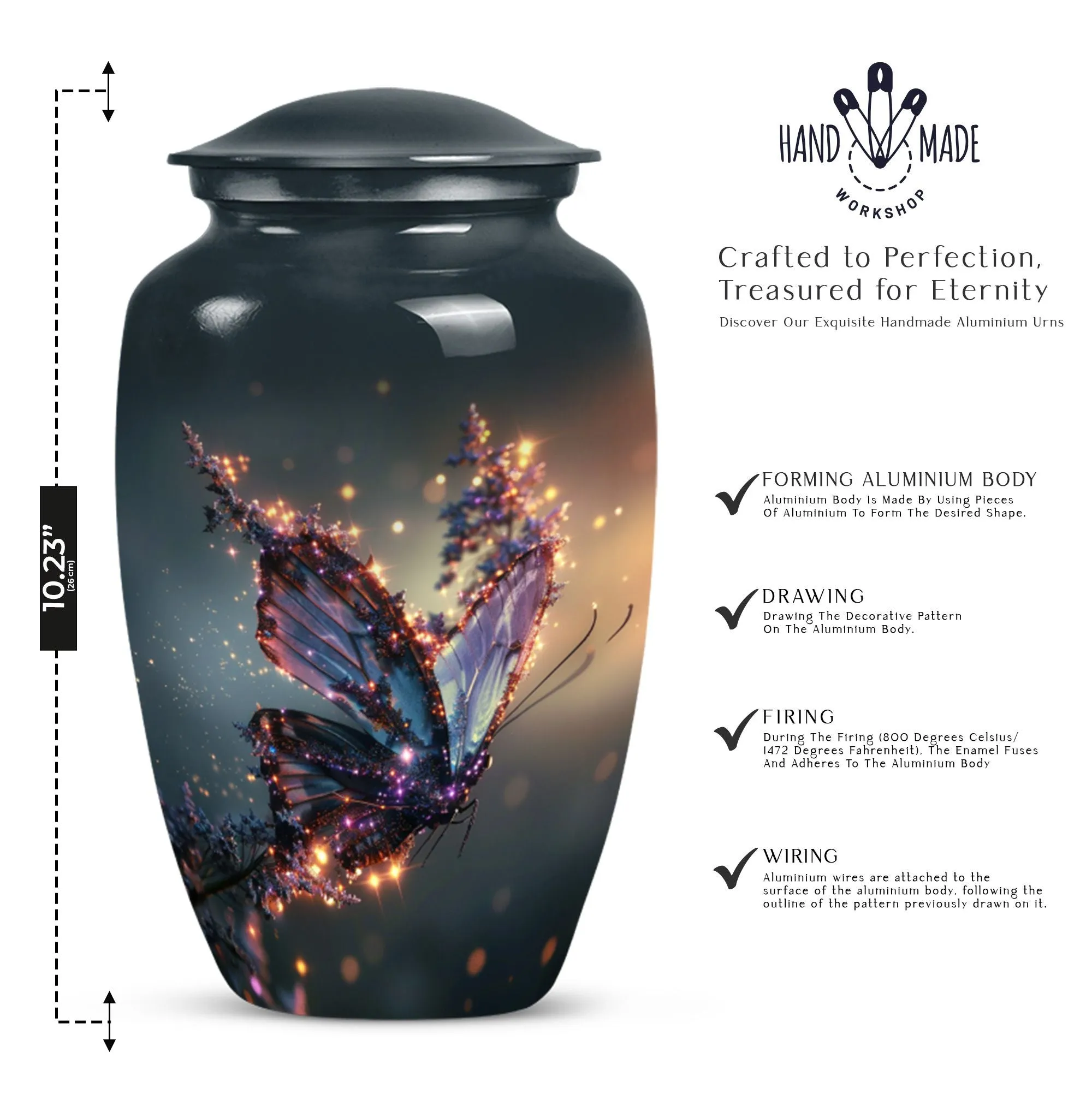 Purple Butterfly Cremation Urn - A Resting Place for Loved One