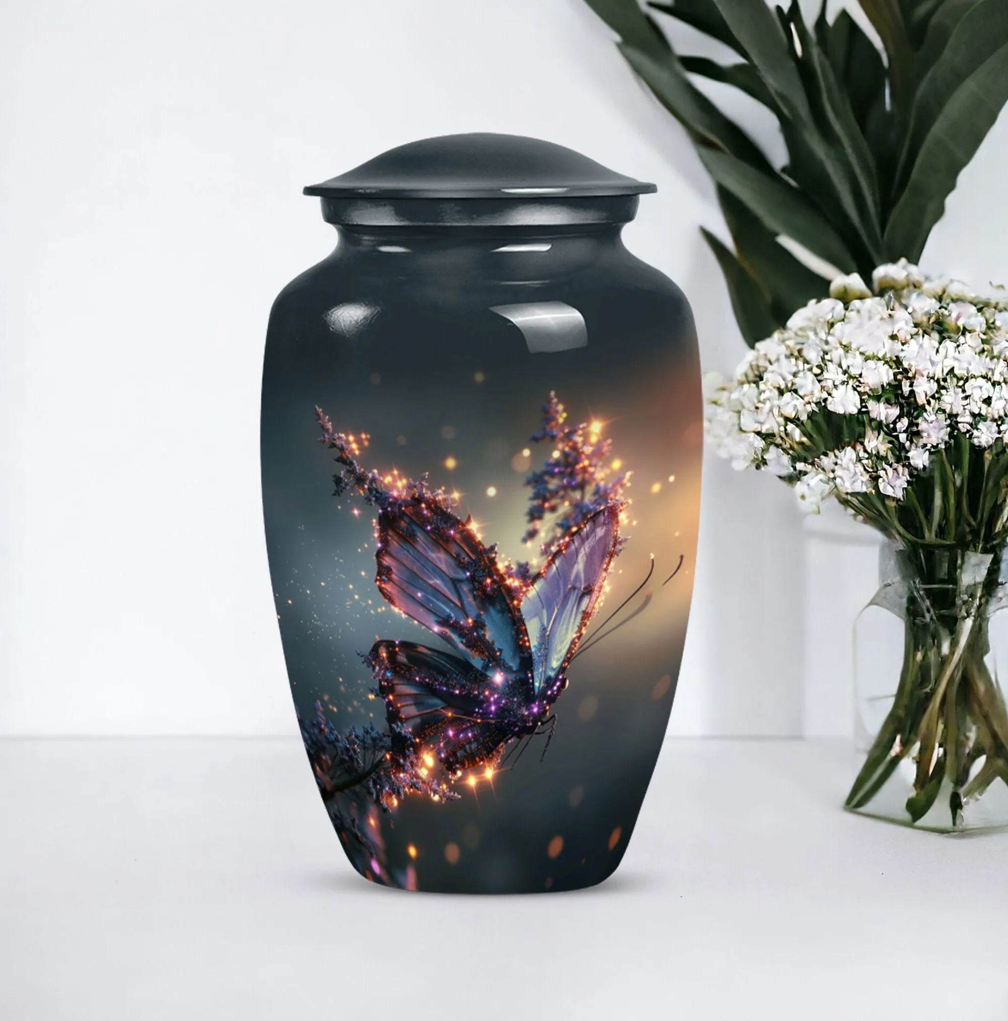 Purple Butterfly Cremation Urn - A Resting Place for Loved One