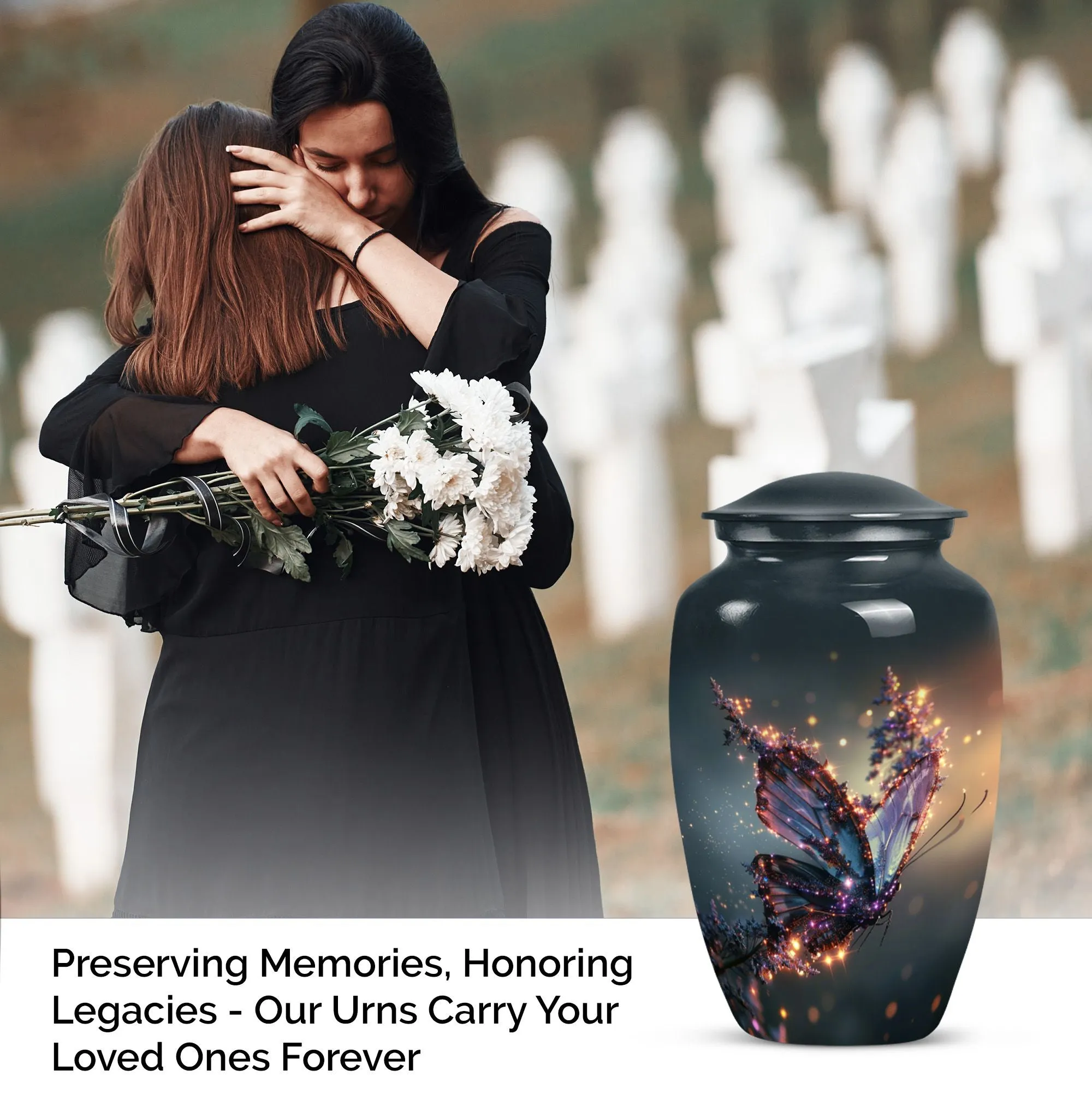 Purple Butterfly Cremation Urn - A Resting Place for Loved One