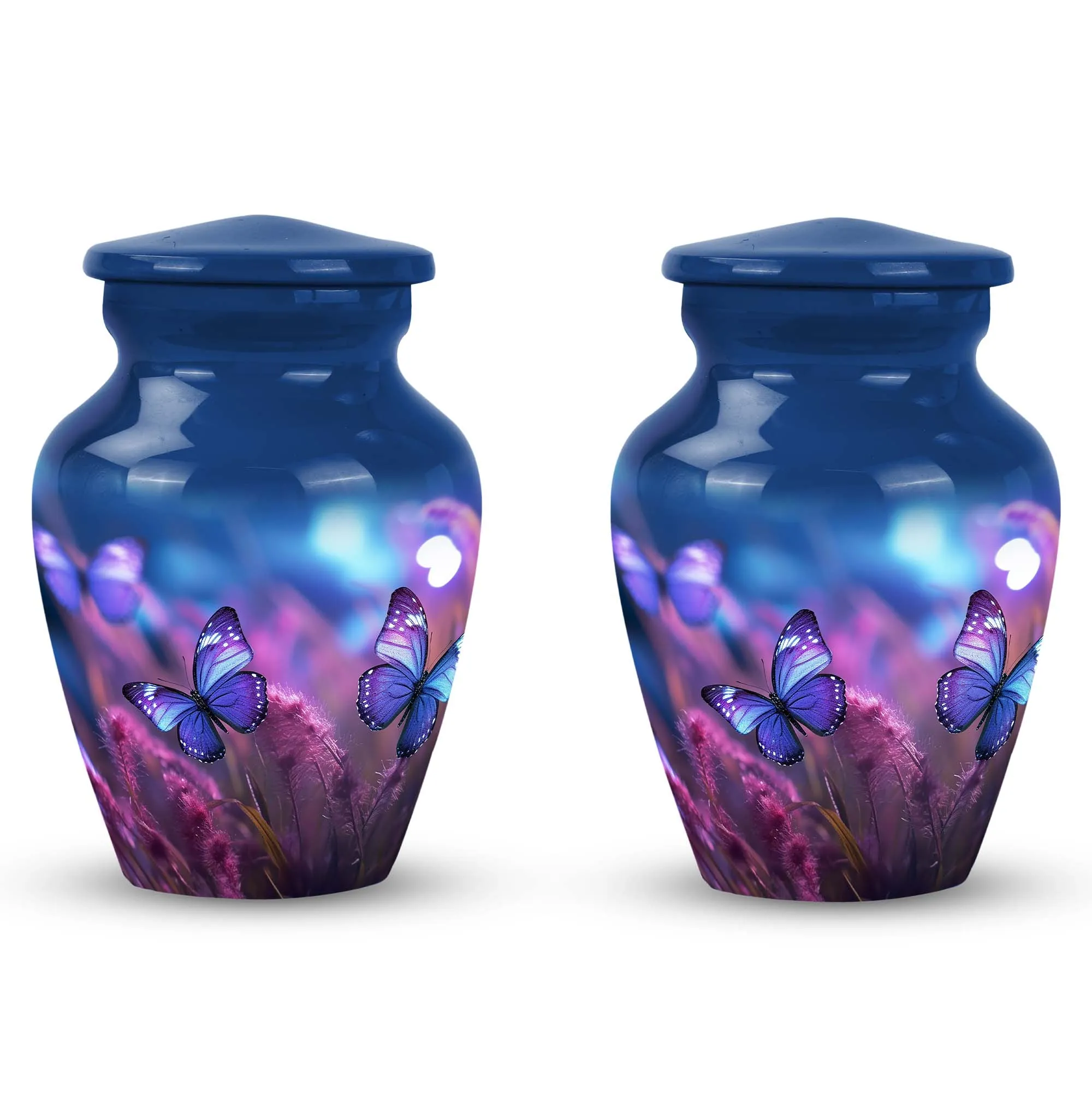 Purple Butterfly Remembrance: Beautiful Cremation Urn for Adults