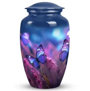 Purple Butterfly Remembrance: Beautiful Cremation Urn for Adults