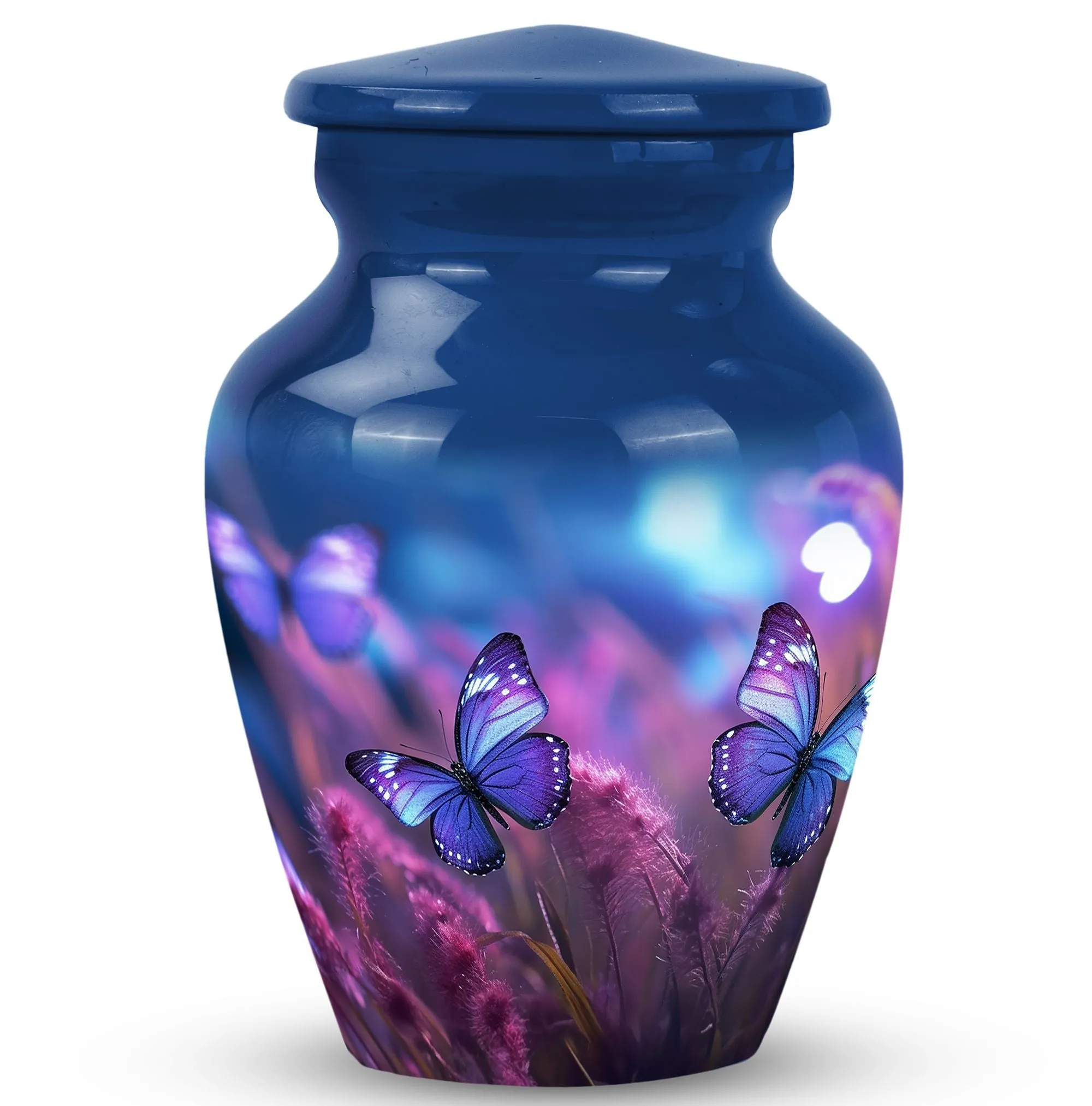 Purple Butterfly Remembrance: Beautiful Cremation Urn for Adults