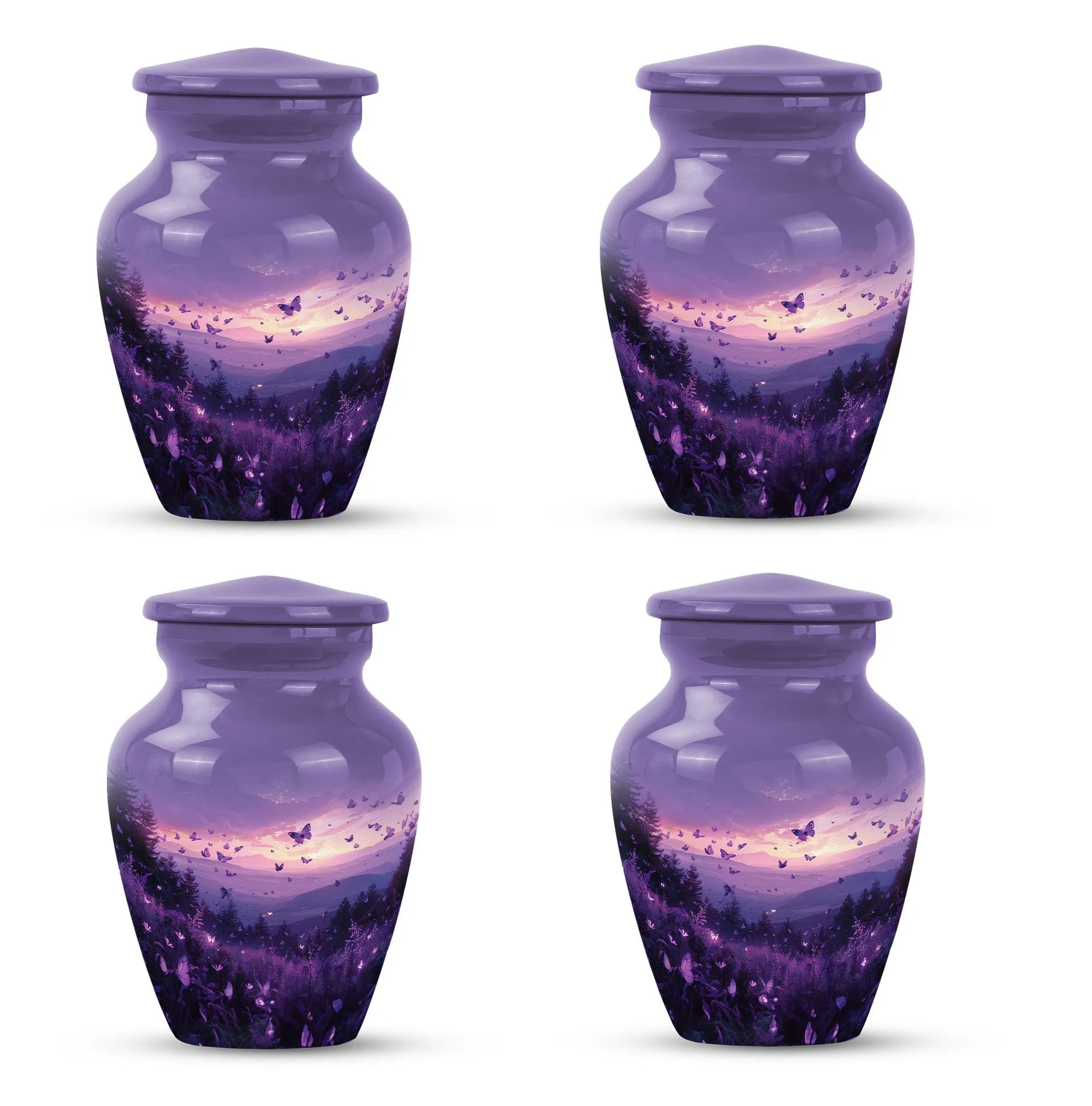 Purple Meadow Memorial: Soul Serenity in a Medium Cremation Urn