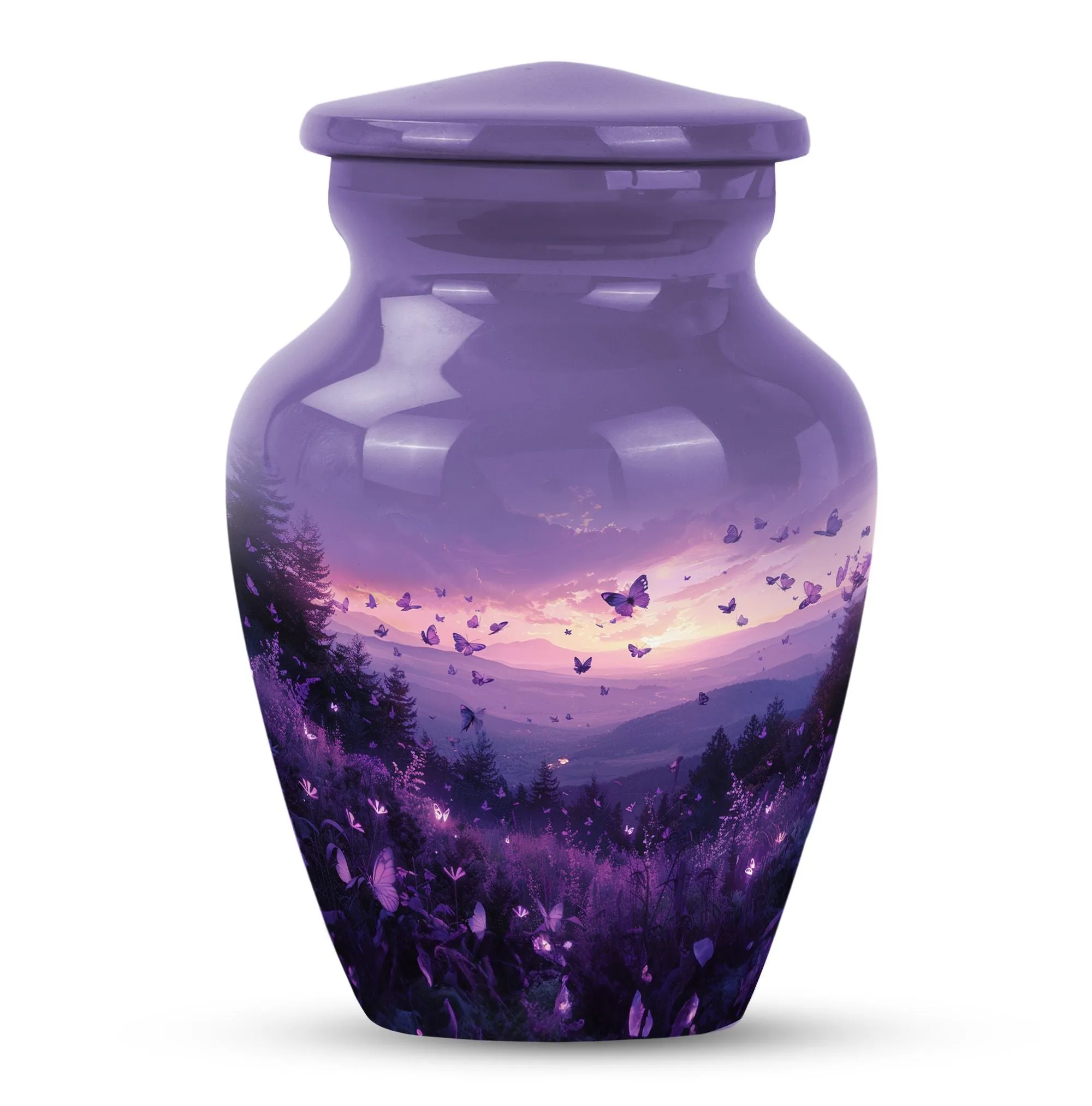 Purple Meadow Memorial: Soul Serenity in a Medium Cremation Urn