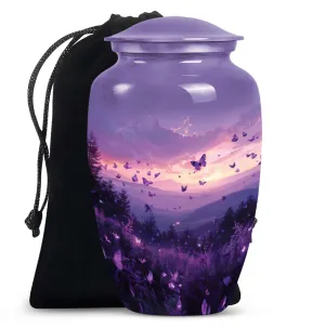 Purple Meadow Memorial: Soul Serenity in a Medium Cremation Urn