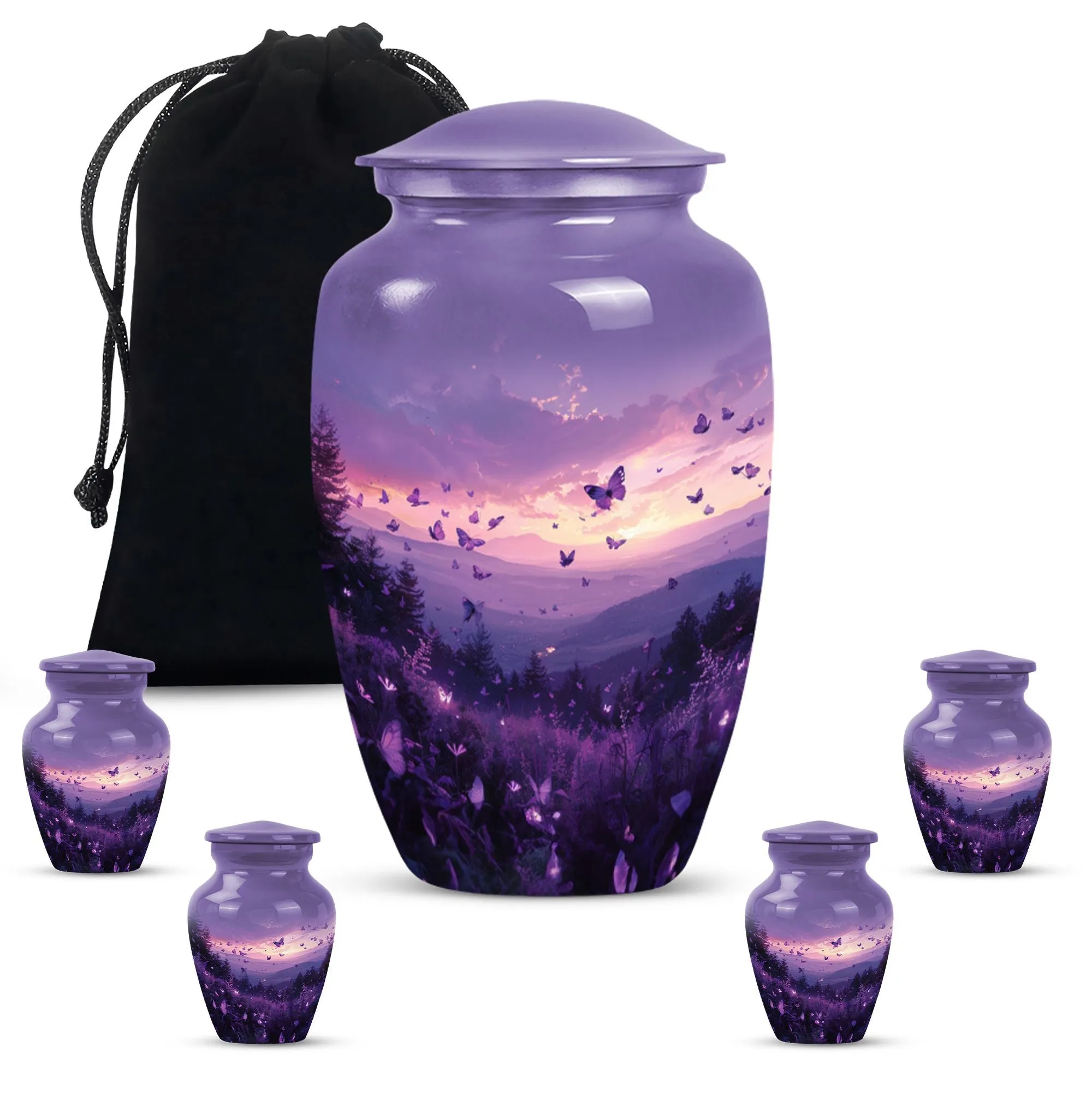 Purple Meadow Memorial: Soul Serenity in a Medium Cremation Urn