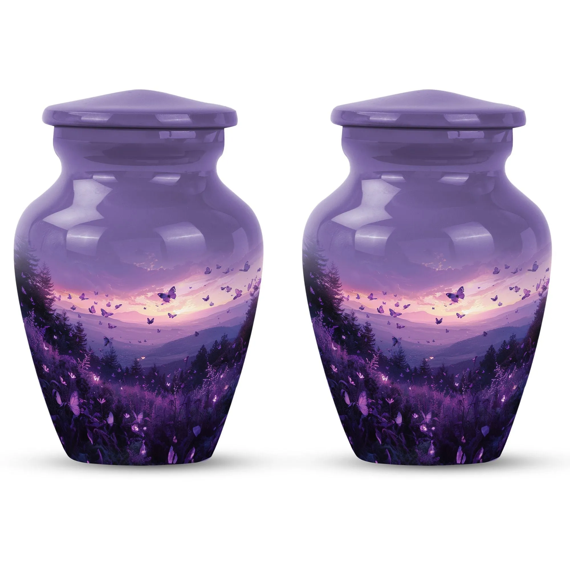 Purple Meadow Memorial: Soul Serenity in a Medium Cremation Urn