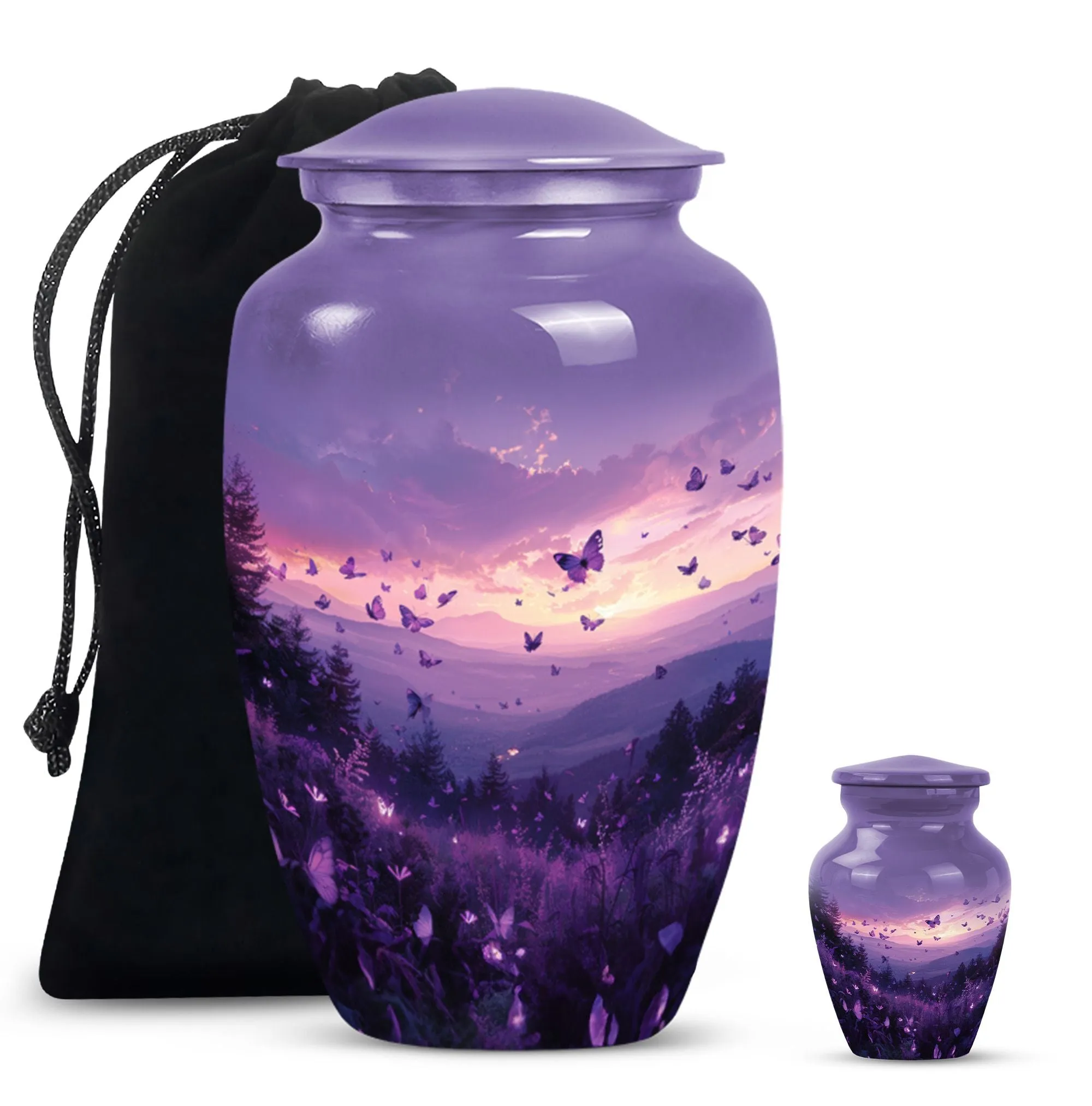 Purple Meadow Memorial: Soul Serenity in a Medium Cremation Urn