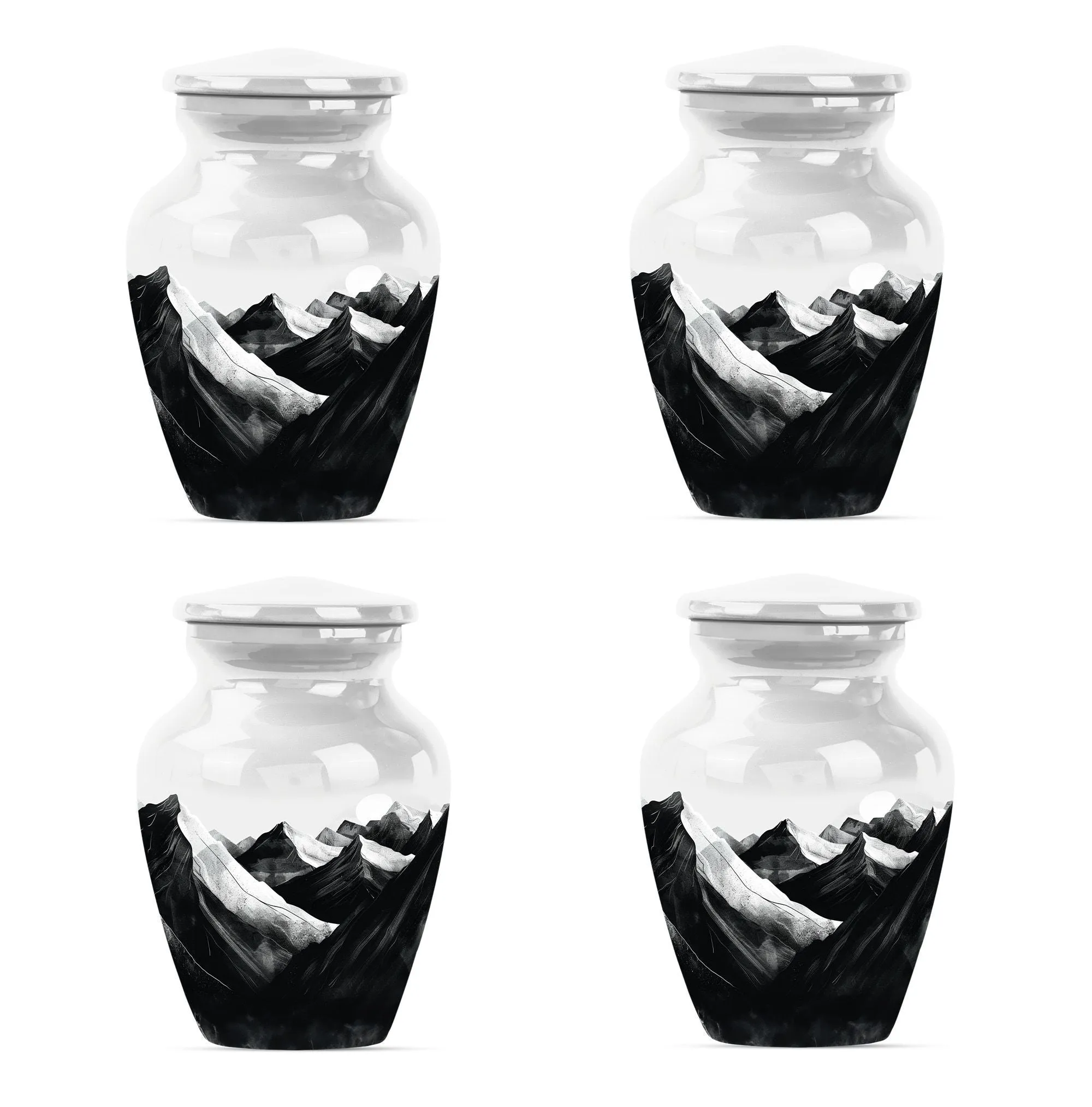 Purple Meadow Tribute: Cremation Urn Reflecting Serene Mountain