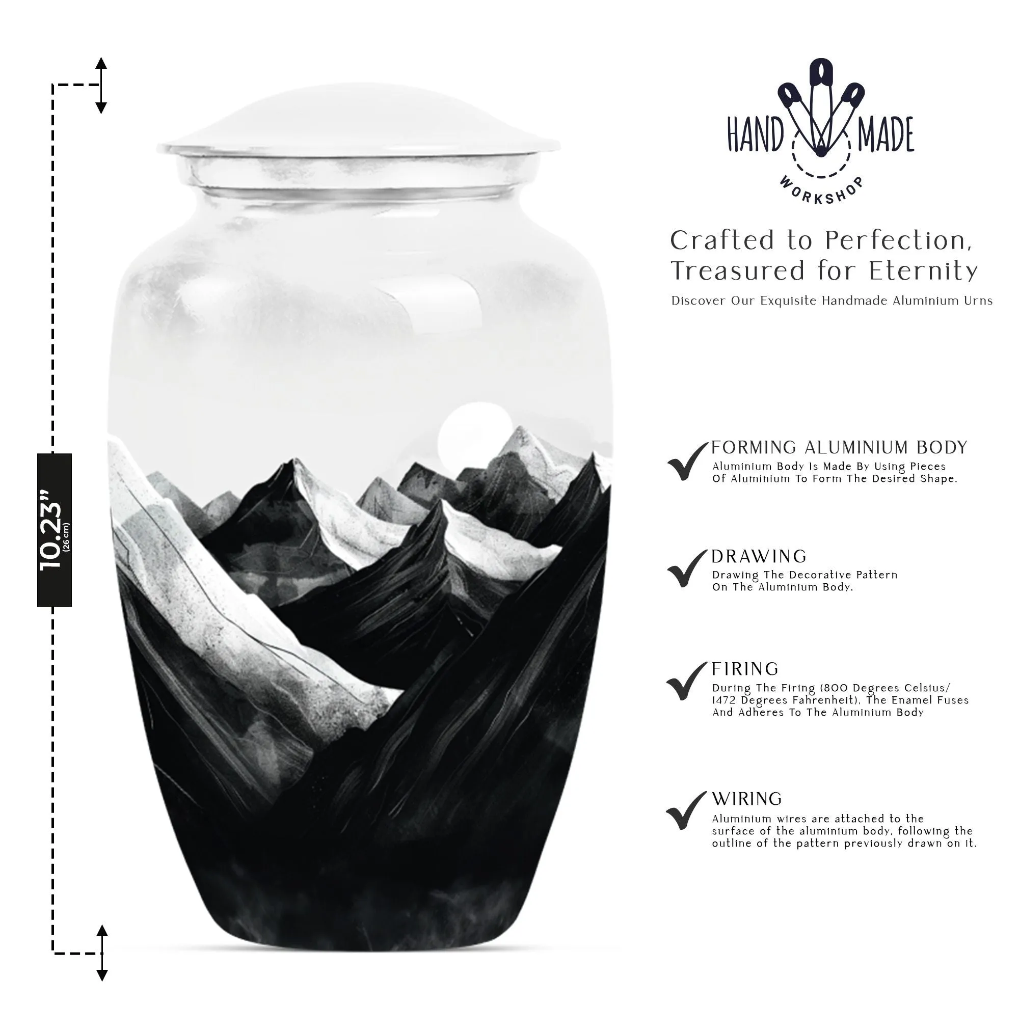 Purple Meadow Tribute: Cremation Urn Reflecting Serene Mountain