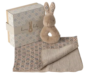 Rabbit rattle set - Cream peach