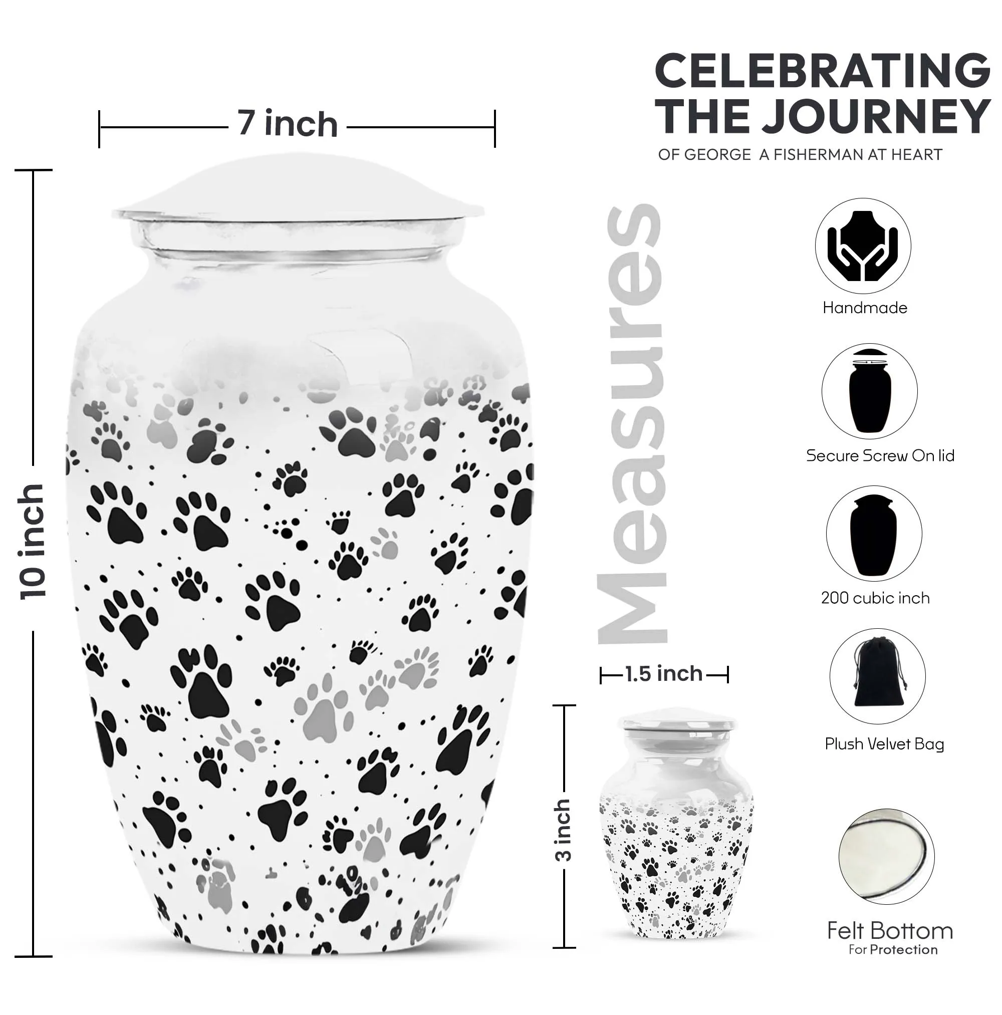 Remembering Paws: Classic Cremation Urn for Men