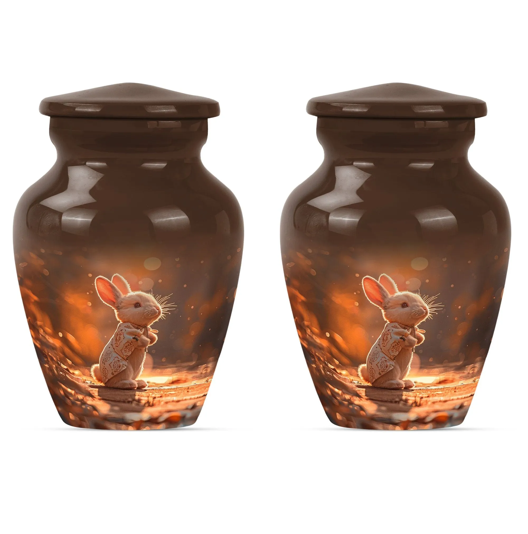 Reverent Remembrance - White Bunny Moon Urn for Cremation