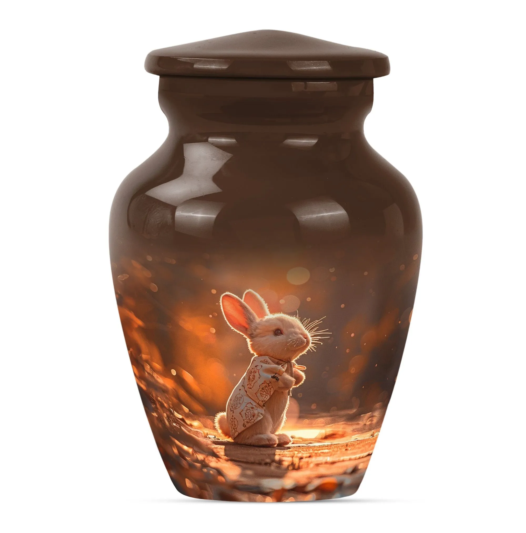 Reverent Remembrance - White Bunny Moon Urn for Cremation