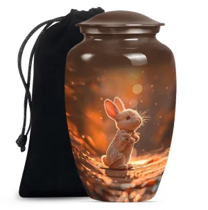 Reverent Remembrance - White Bunny Moon Urn for Cremation
