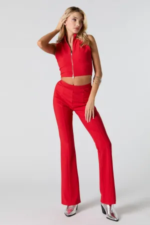 Ribbed Pintuck Flare Pant