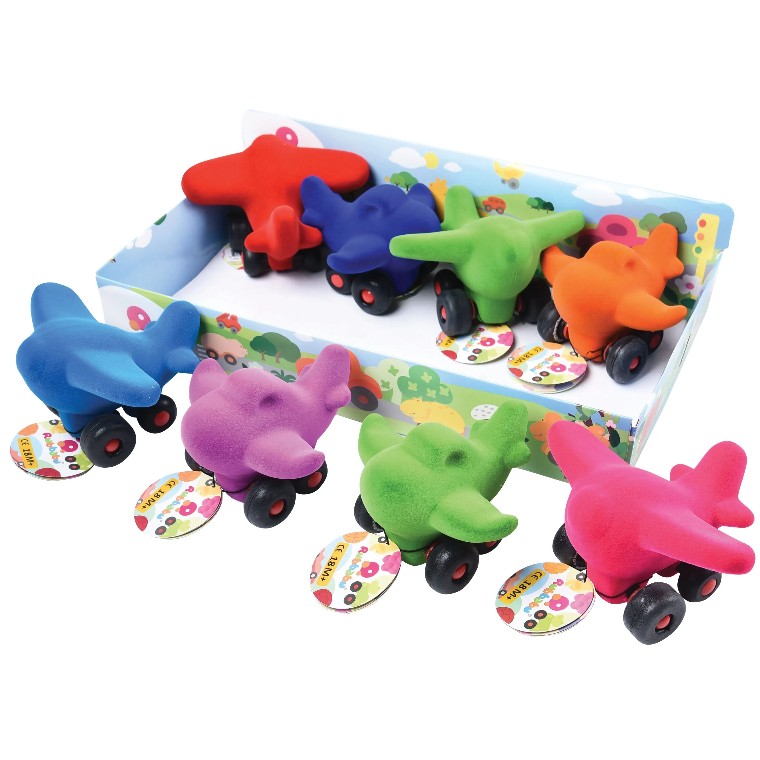 Rubbabu&reg; Little Plane Assortment, Tray - 8 PC