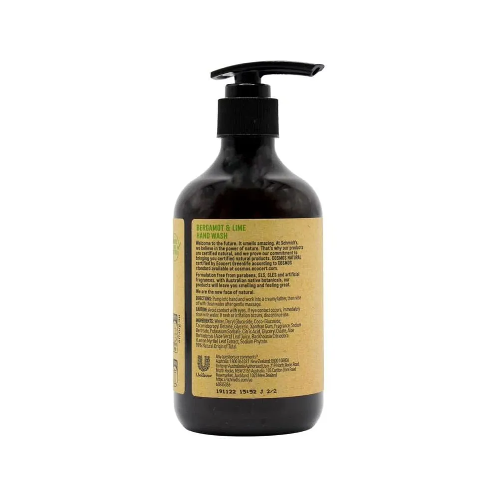 Schmidts Hand Wash Bergamot And Line With Lemon Myrtle 300ml