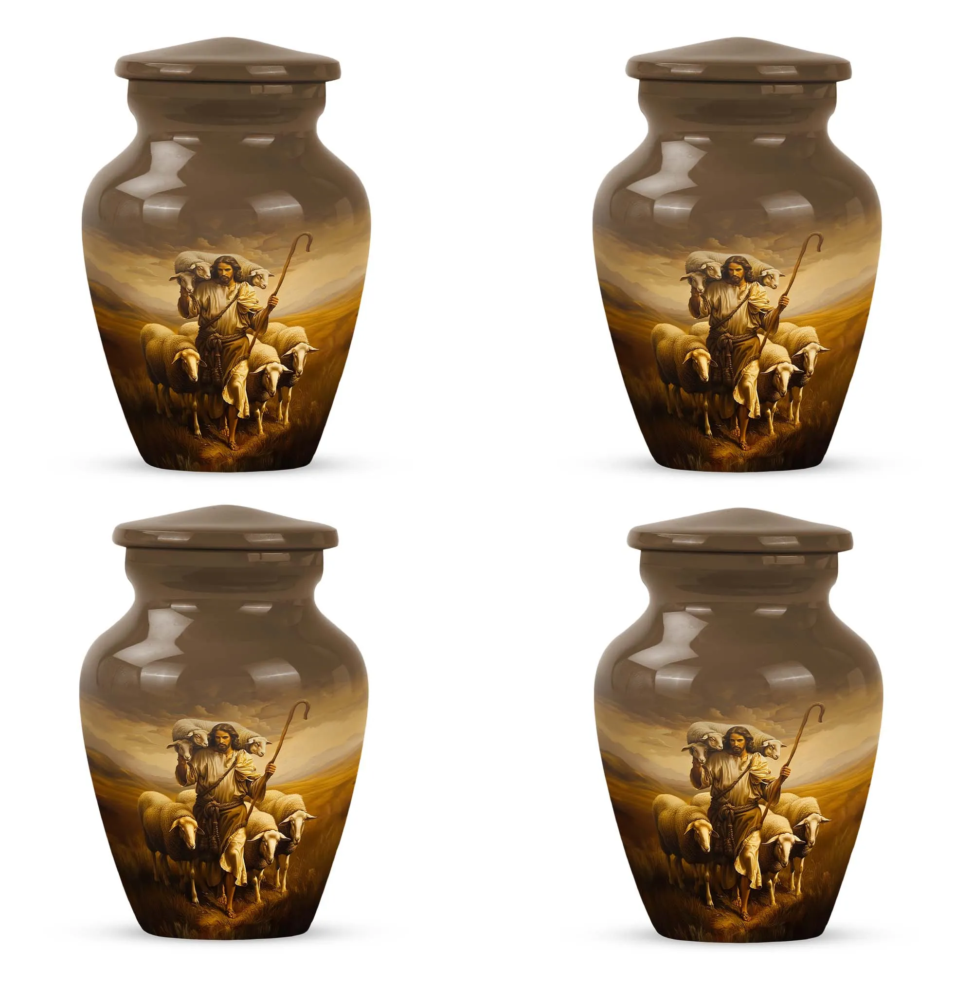 Shepherd Keepsake: Stately Sizeable Memorial Urn For Ashes
