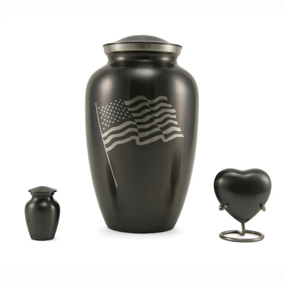 Slate Classic Flag, Cremation Urn