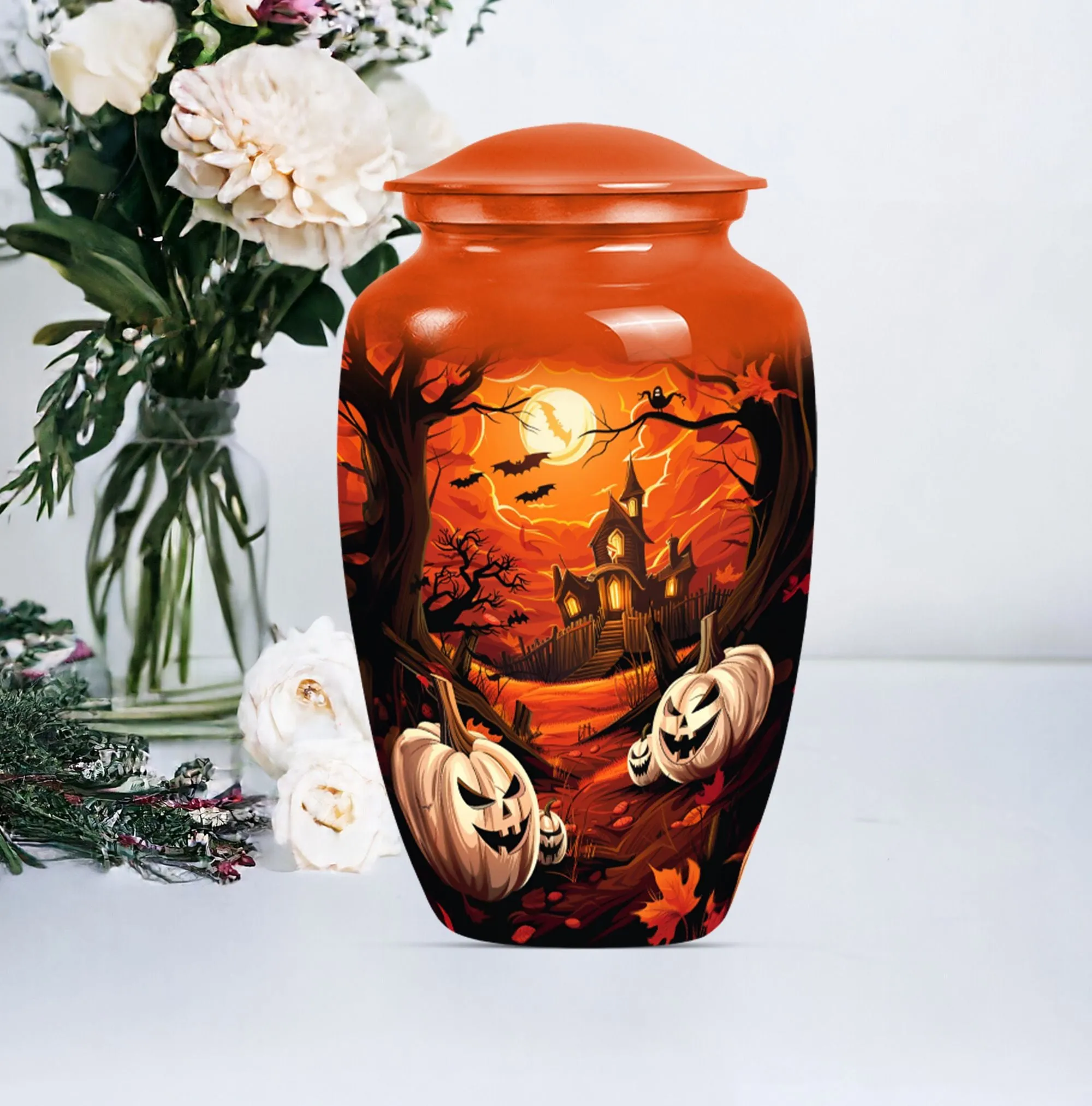 Solemn Halloween Tribute - Cremation Urn for Lasting Remembrance
