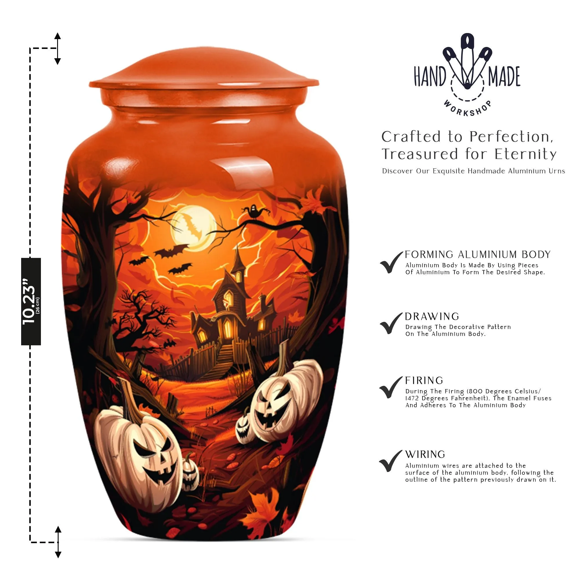 Solemn Halloween Tribute - Cremation Urn for Lasting Remembrance