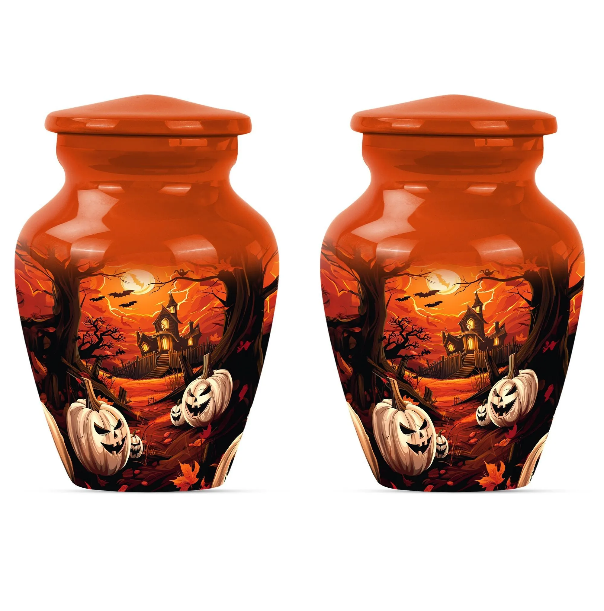 Solemn Halloween Tribute - Cremation Urn for Lasting Remembrance