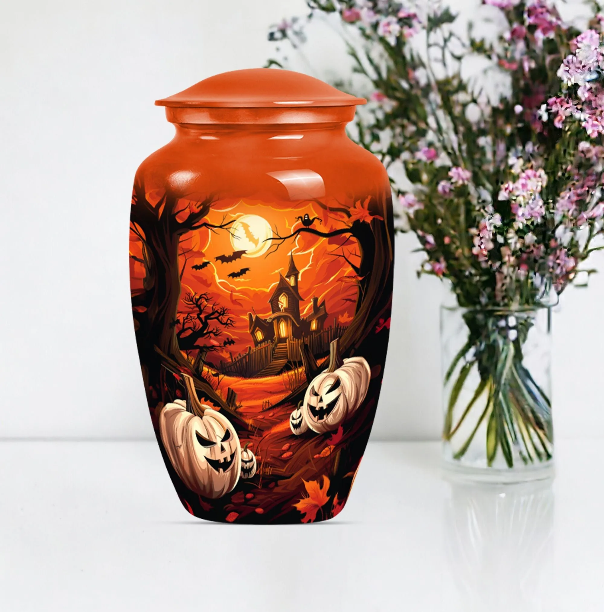 Solemn Halloween Tribute - Cremation Urn for Lasting Remembrance