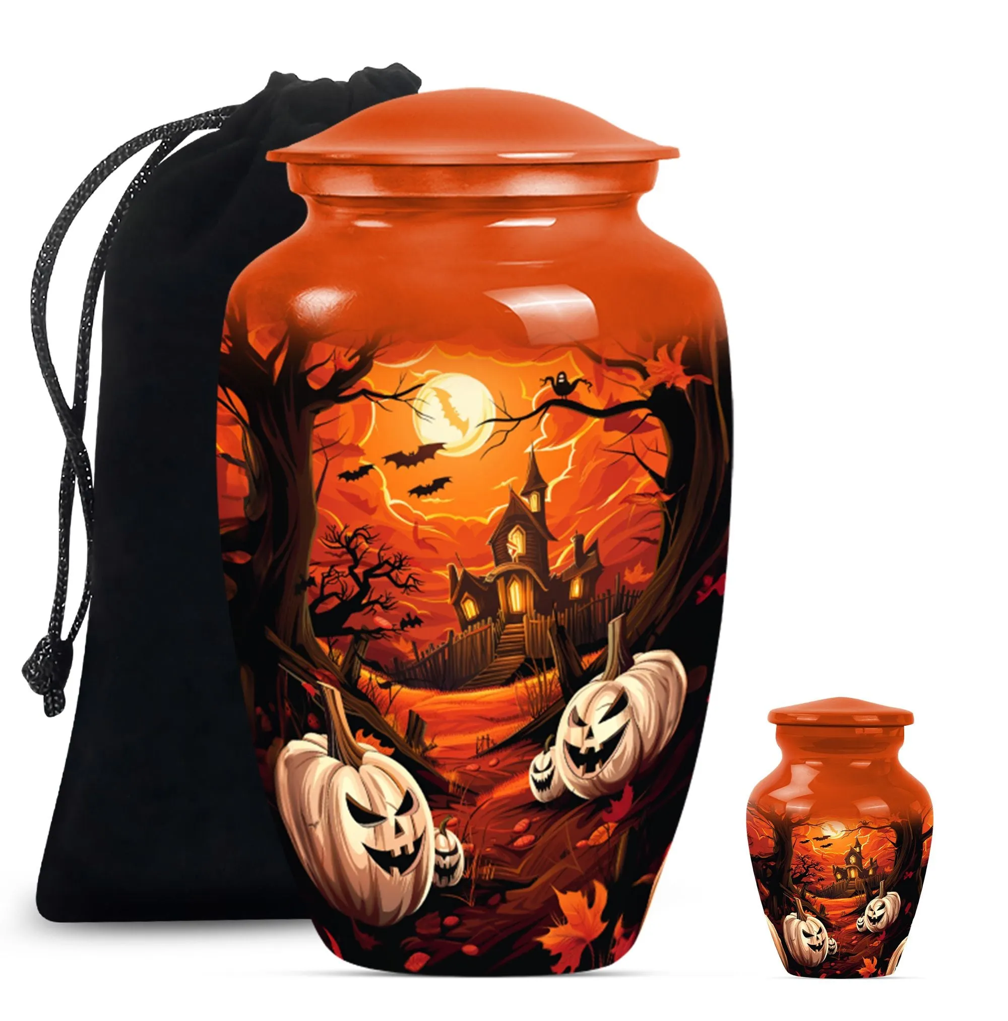 Solemn Halloween Tribute - Cremation Urn for Lasting Remembrance