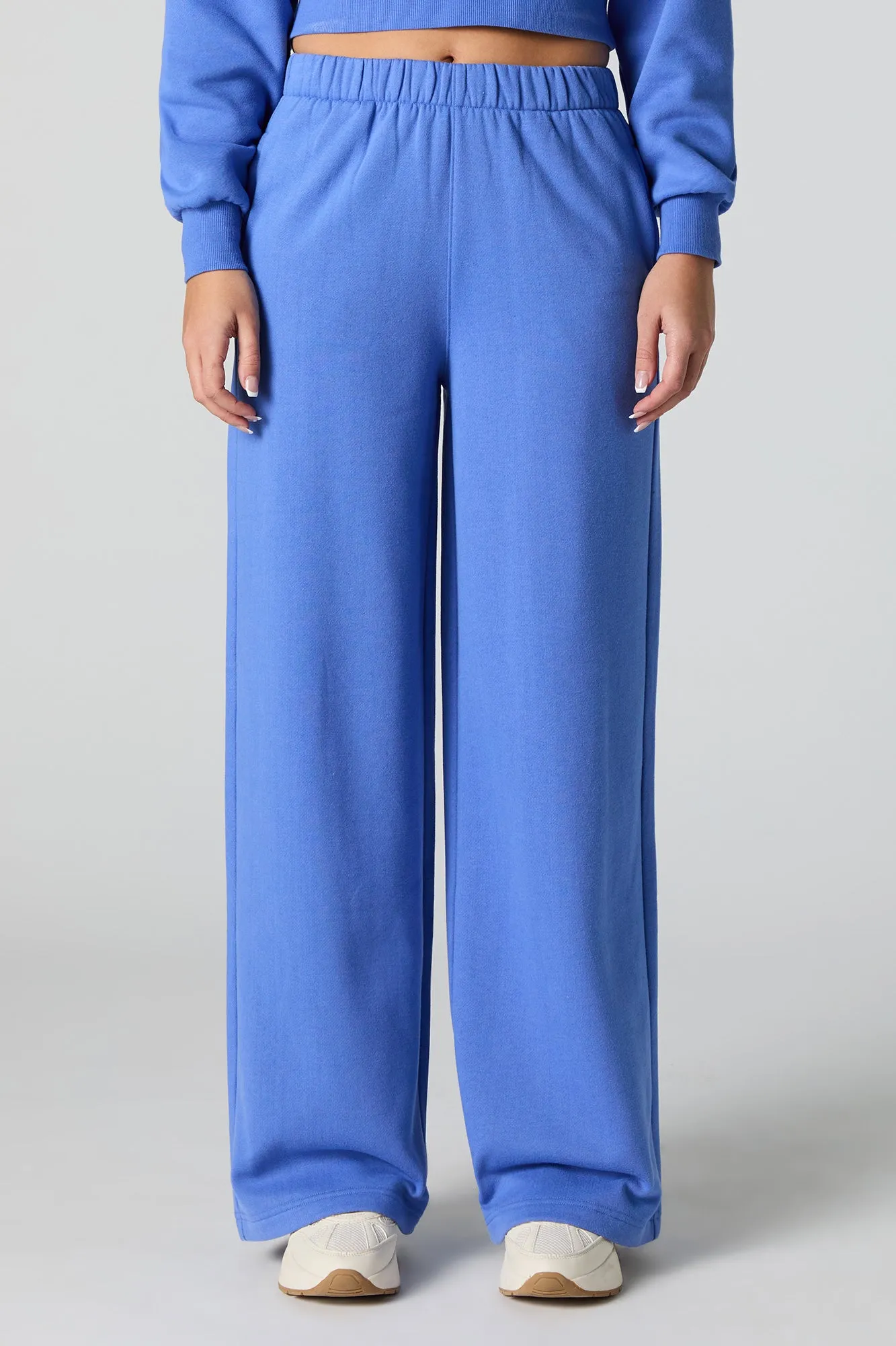 Solid Fleece Wide Leg Sweatpant