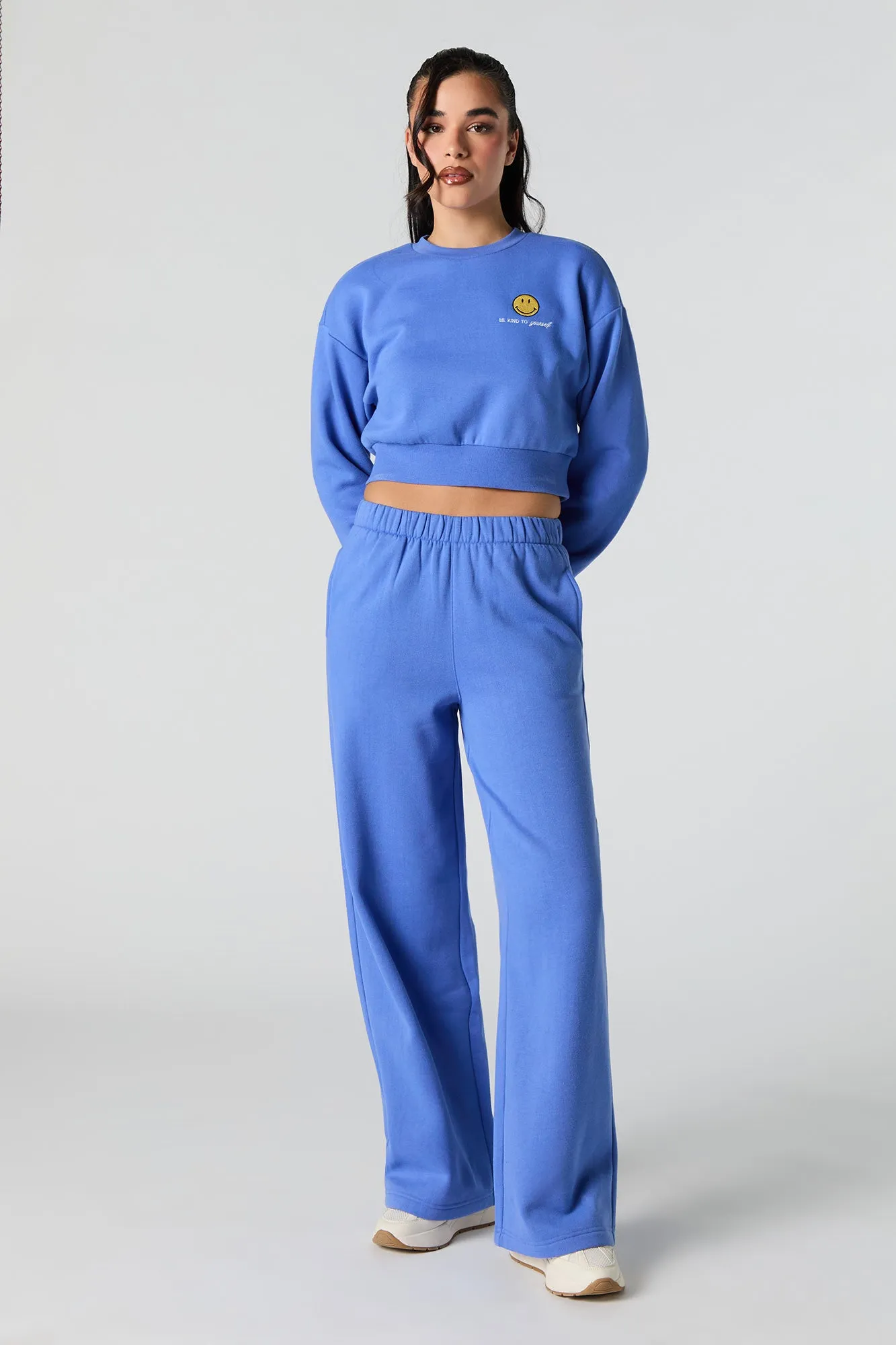 Solid Fleece Wide Leg Sweatpant