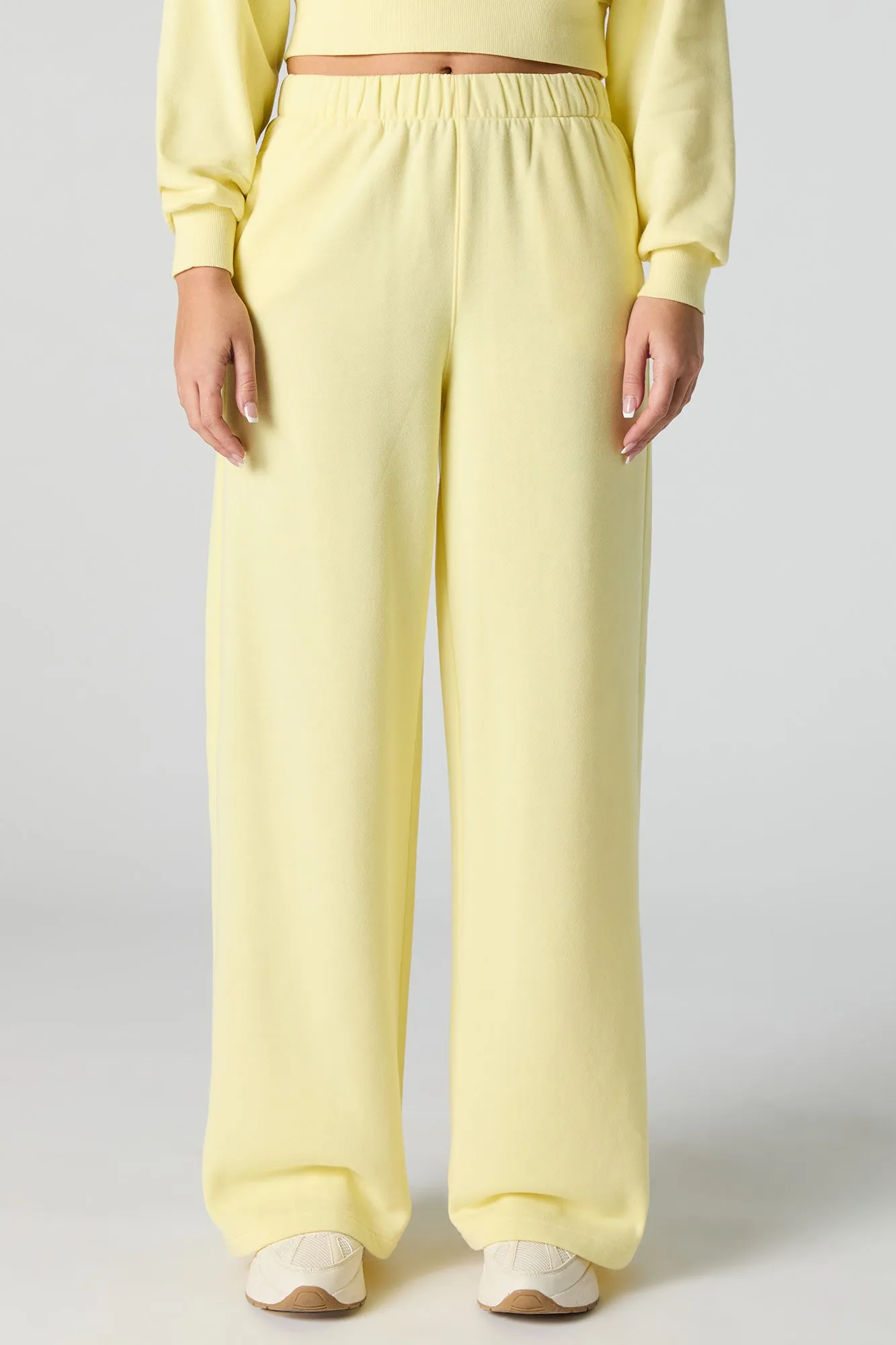 Solid Fleece Wide Leg Sweatpant