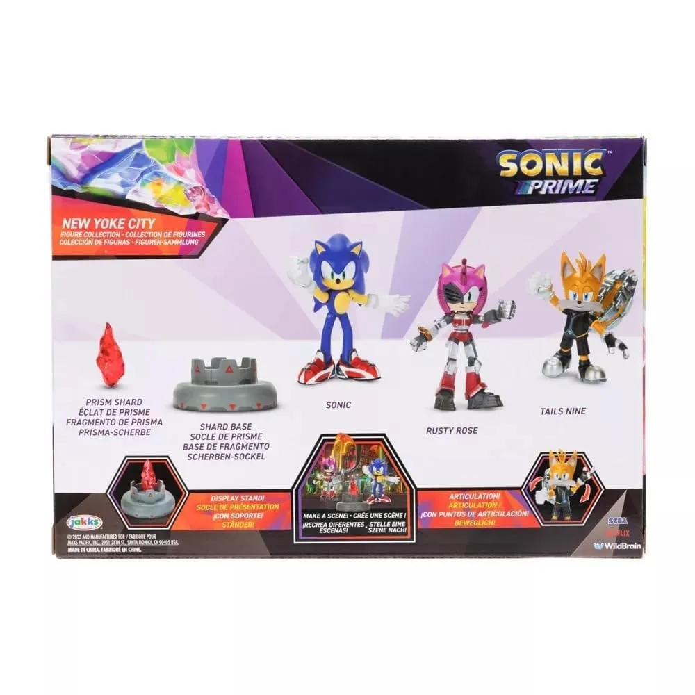 Sonic Prime 2.5" Figure Multipack with Sonic, Tails Nine & Rusty Rose - New Yoke City Adventure