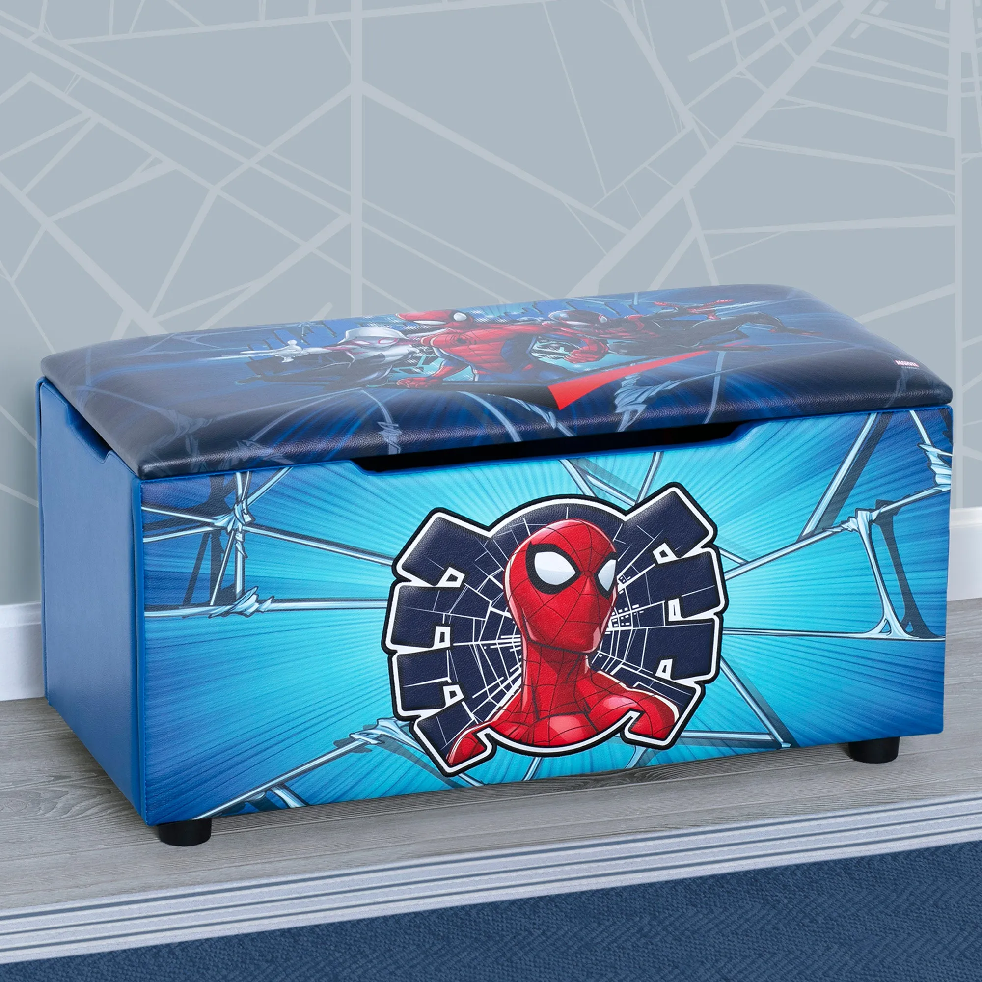 Spider-Man Upholstered Storage Bench for Kids