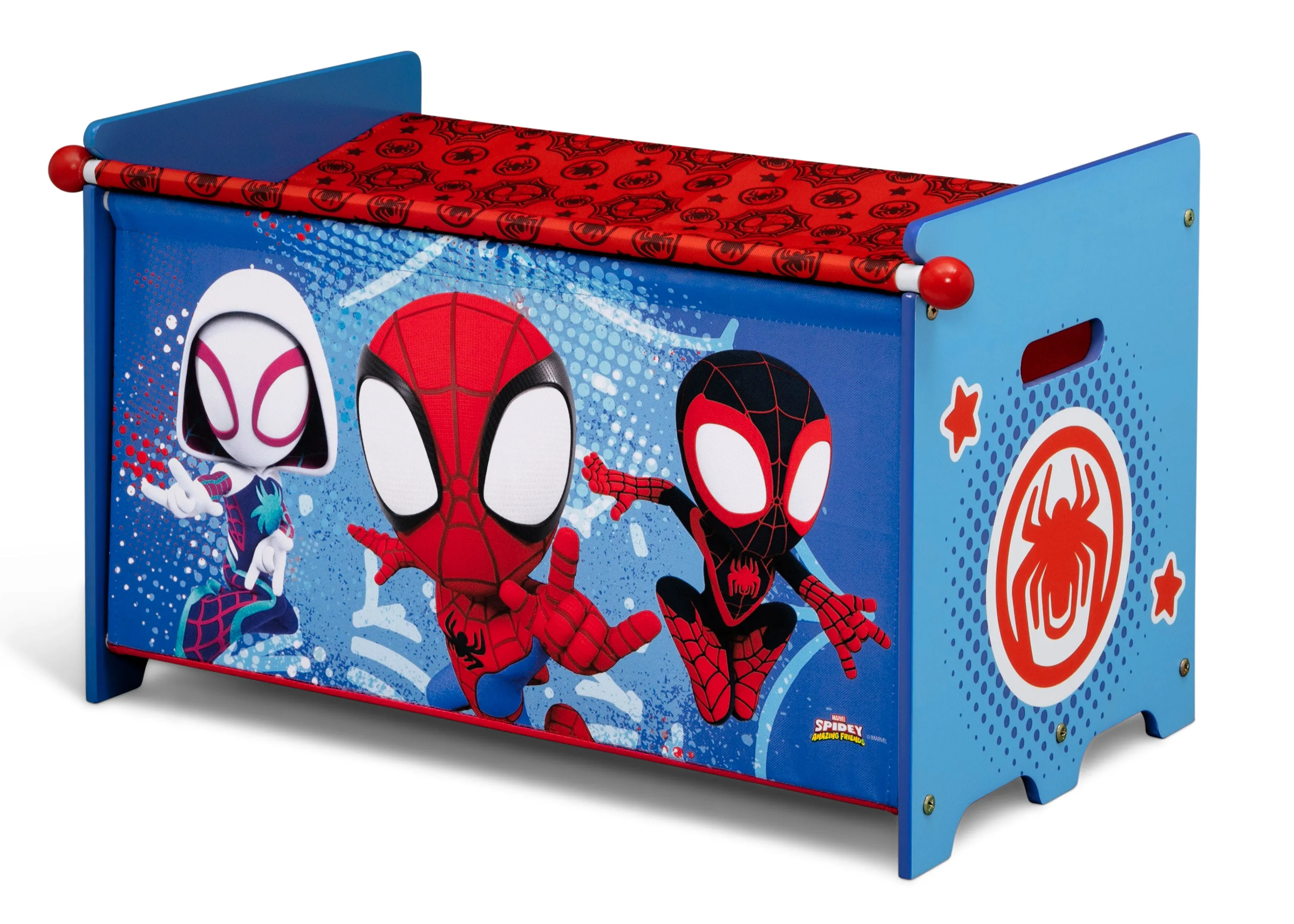 Spidey and His Amazing Friends Toy Box with Retractable Fabric Top