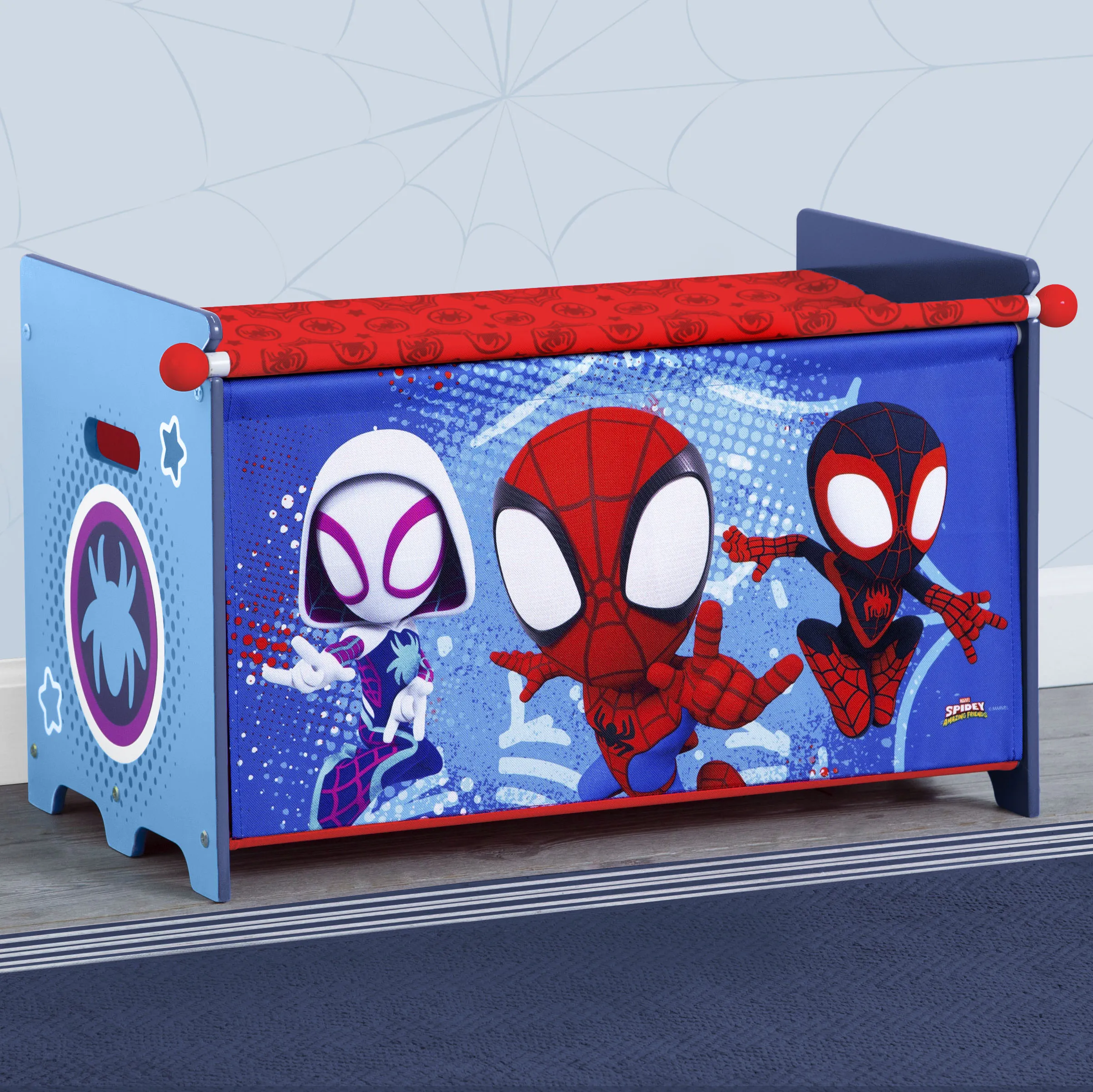 Spidey and His Amazing Friends Toy Box with Retractable Fabric Top