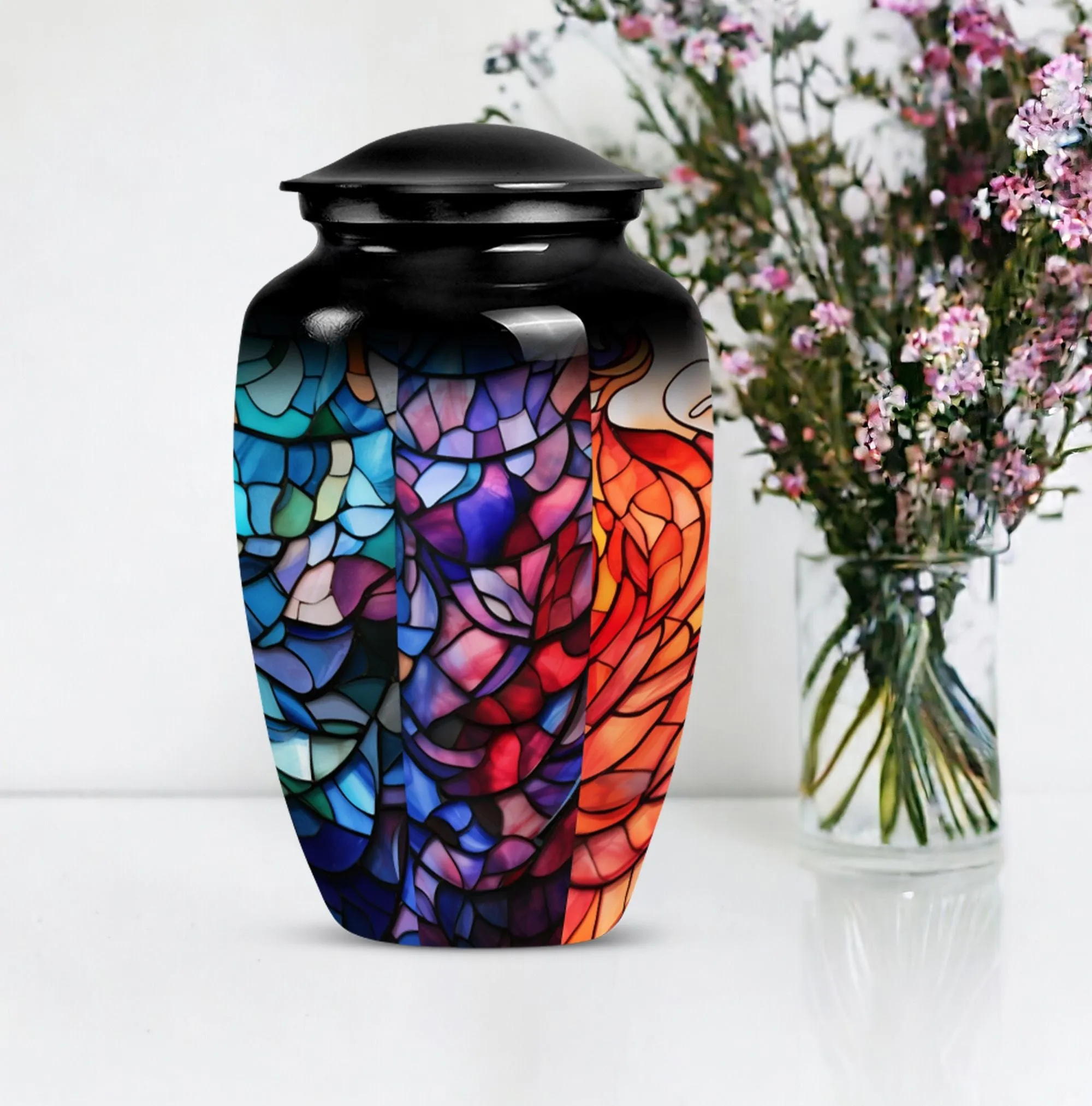 Stained Glass Unique Cremation Urn for Women Ashes