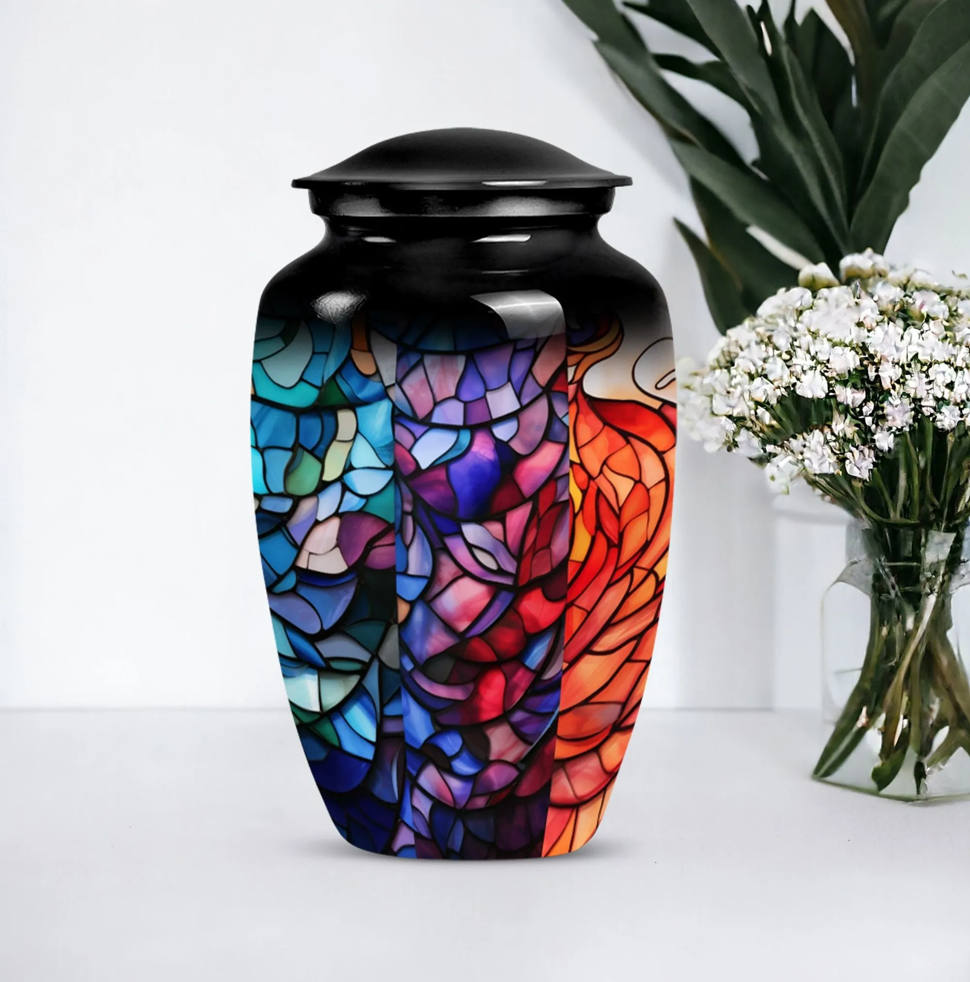 Stained Glass Unique Cremation Urn for Women Ashes