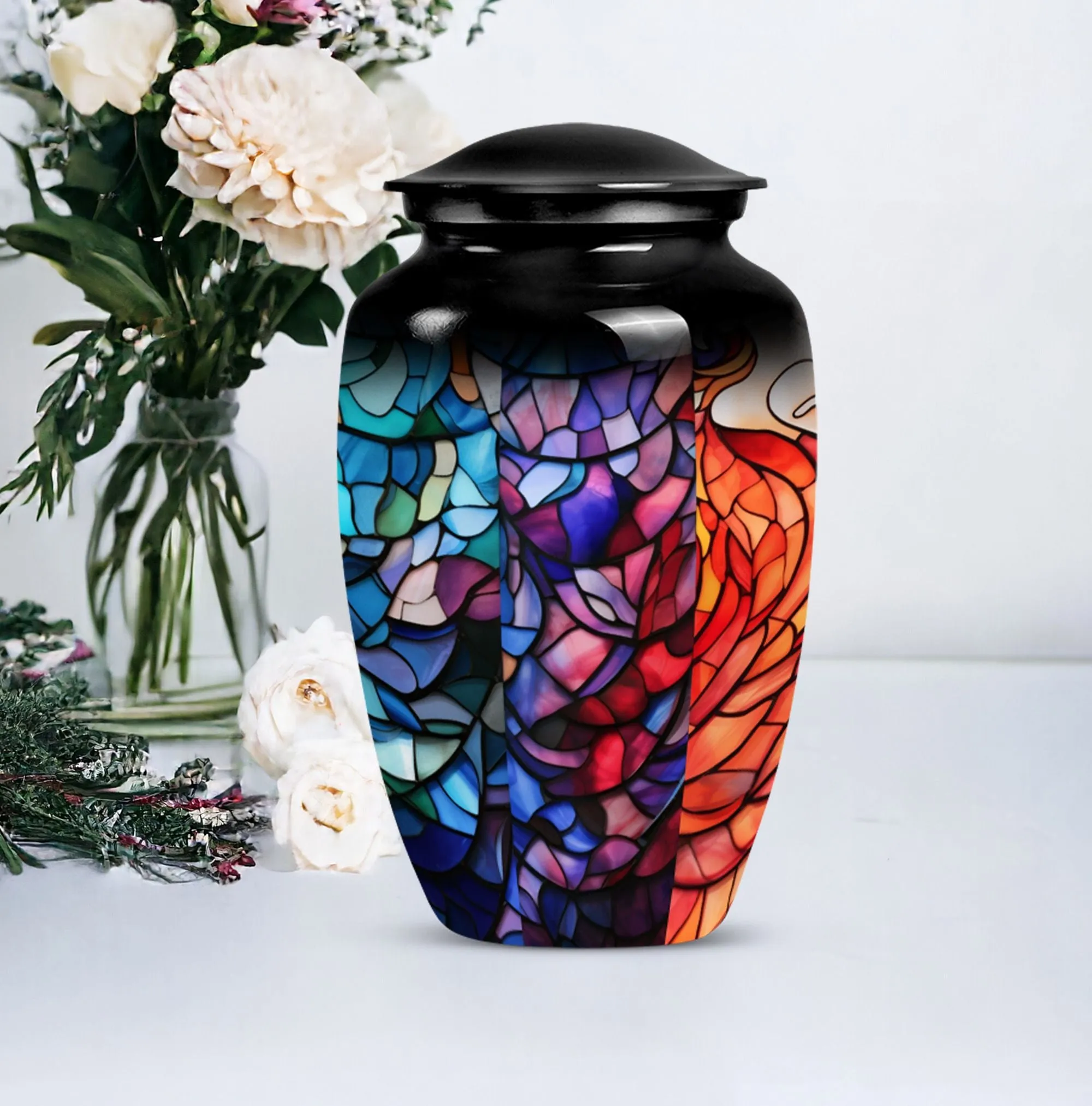 Stained Glass Unique Cremation Urn for Women Ashes