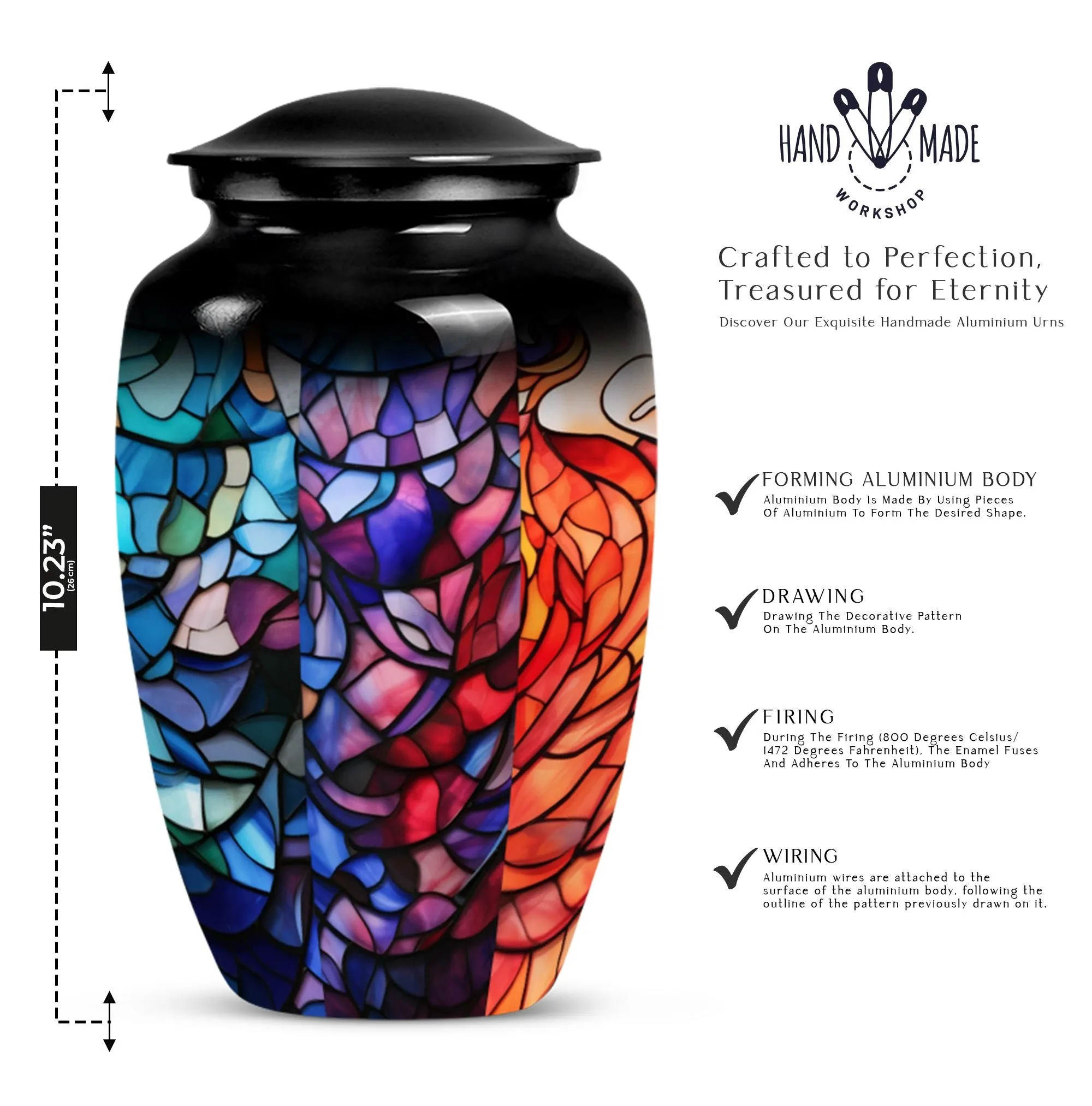 Stained Glass Unique Cremation Urn for Women Ashes