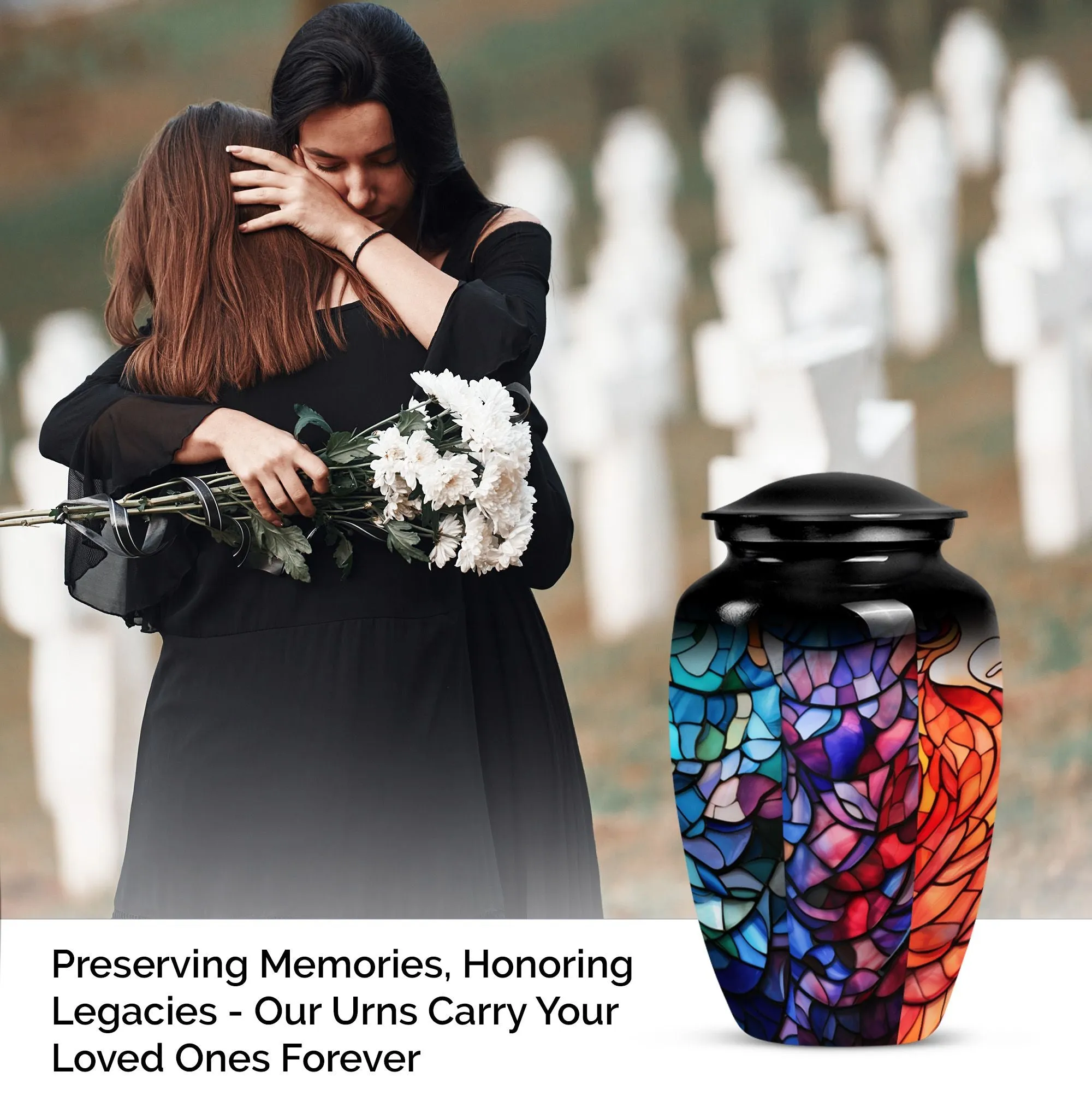 Stained Glass Unique Cremation Urn for Women Ashes