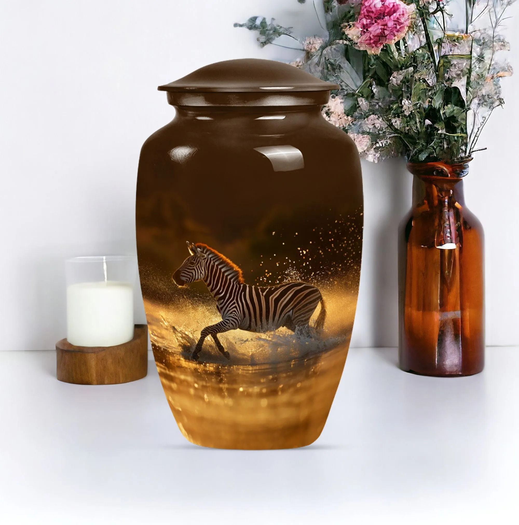 Sublime Zebra Urn - Funeral Cremation Sanctuary For Women