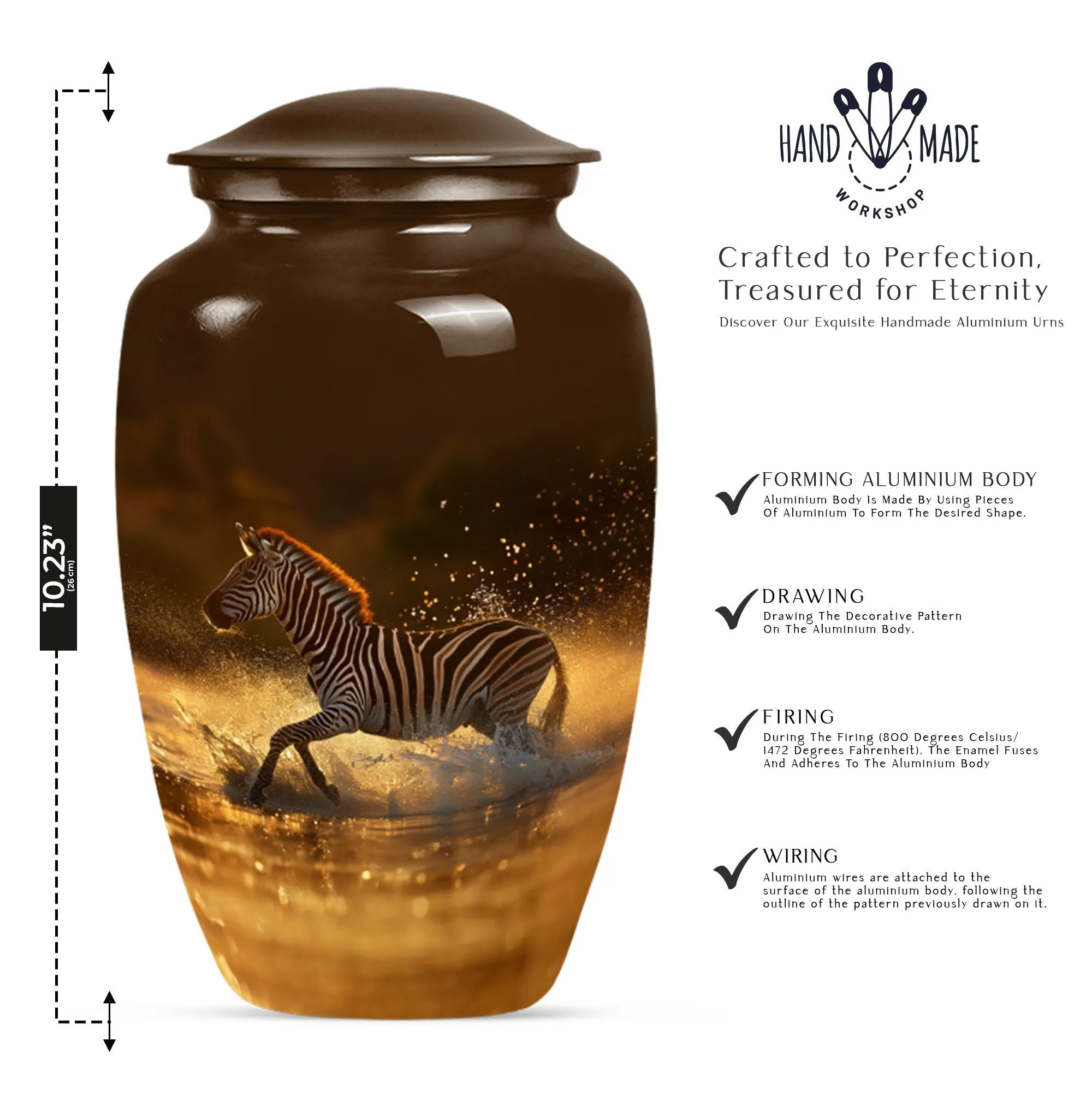 Sublime Zebra Urn - Funeral Cremation Sanctuary For Women