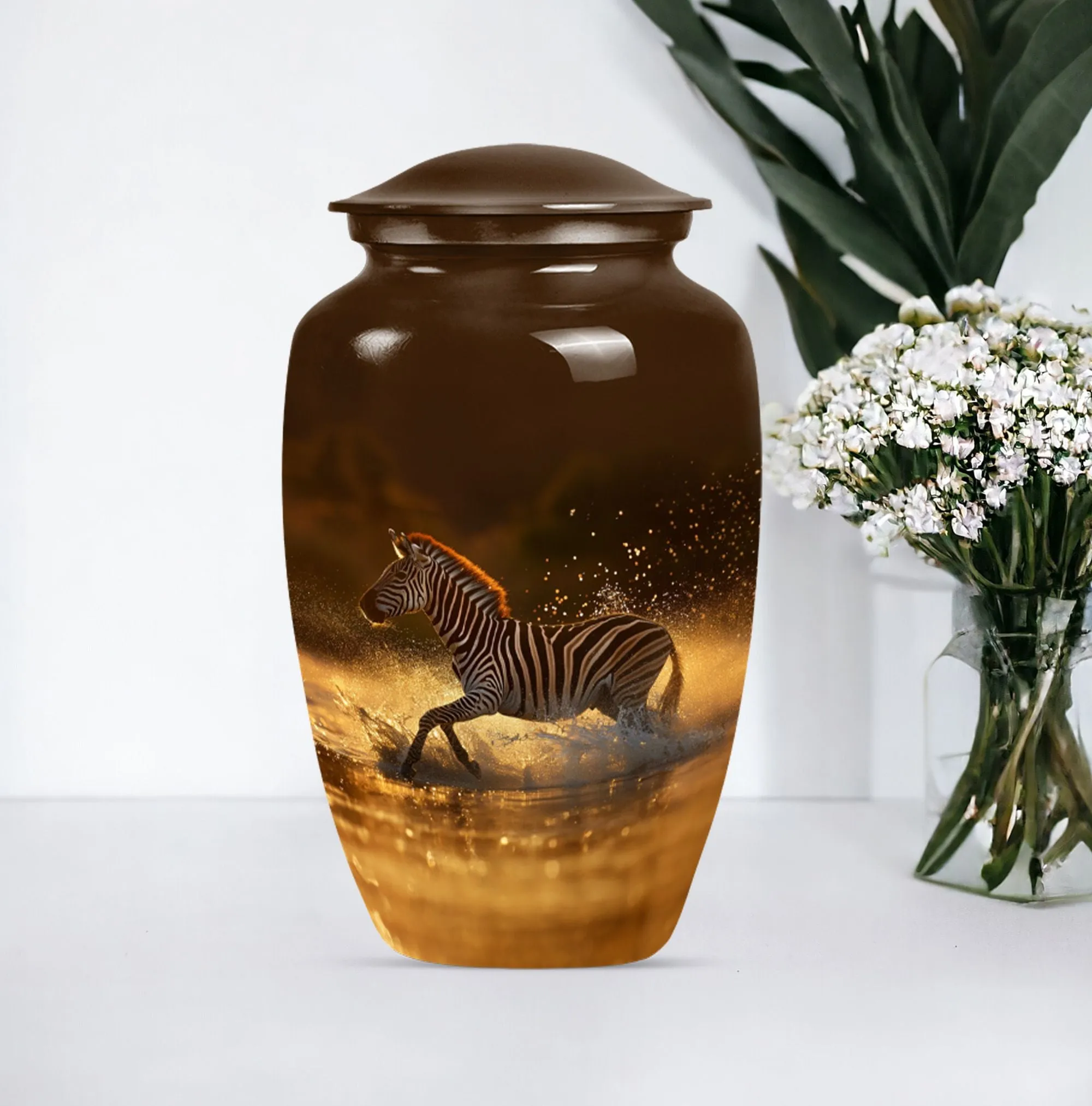 Sublime Zebra Urn - Funeral Cremation Sanctuary For Women