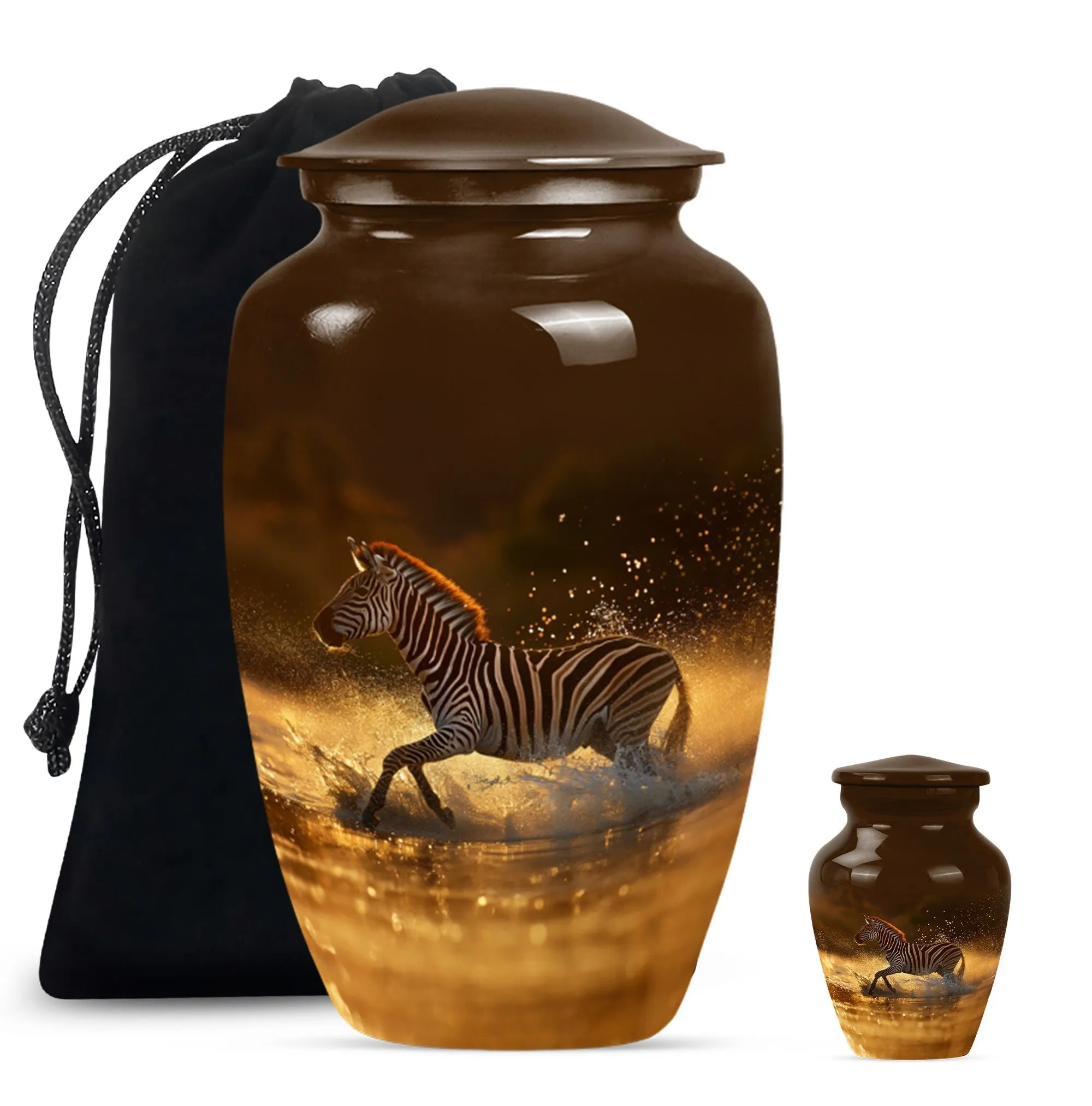 Sublime Zebra Urn - Funeral Cremation Sanctuary For Women