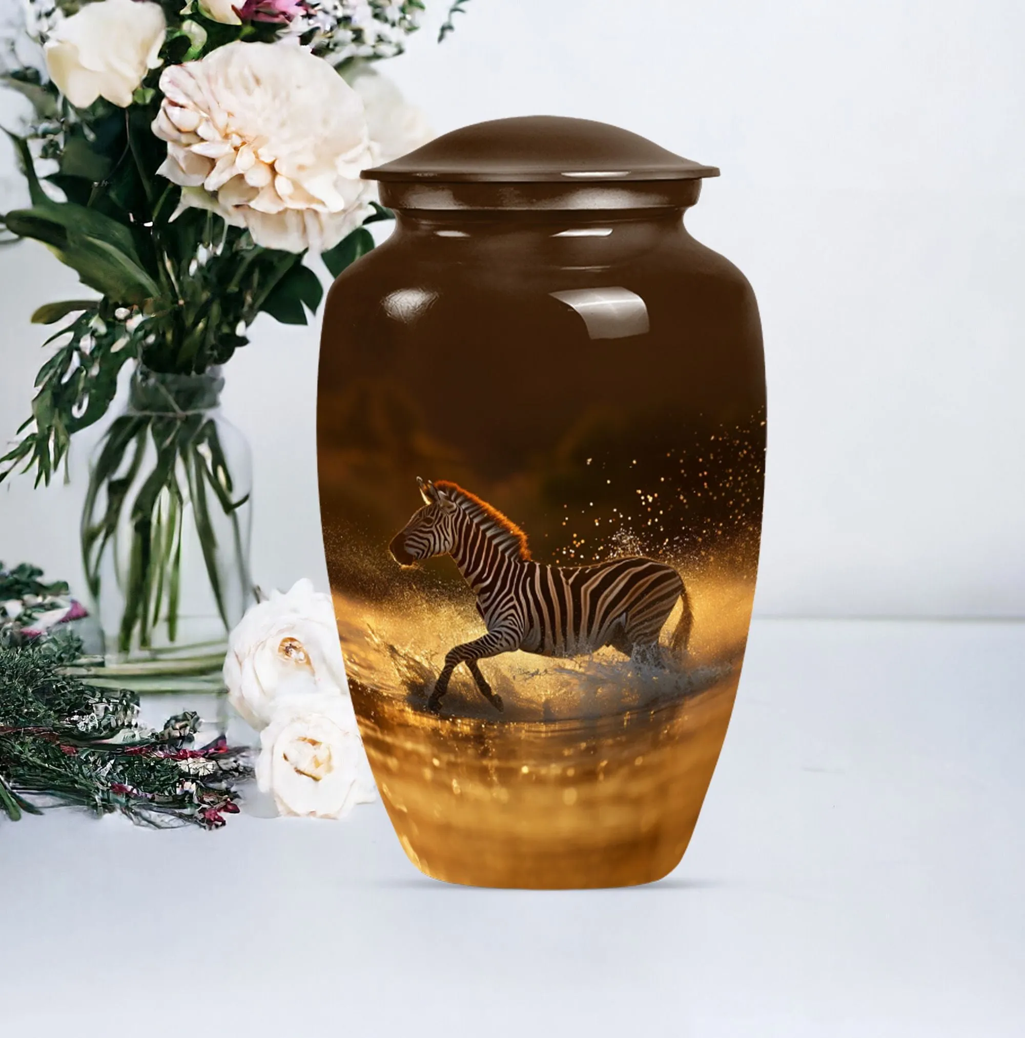 Sublime Zebra Urn - Funeral Cremation Sanctuary For Women