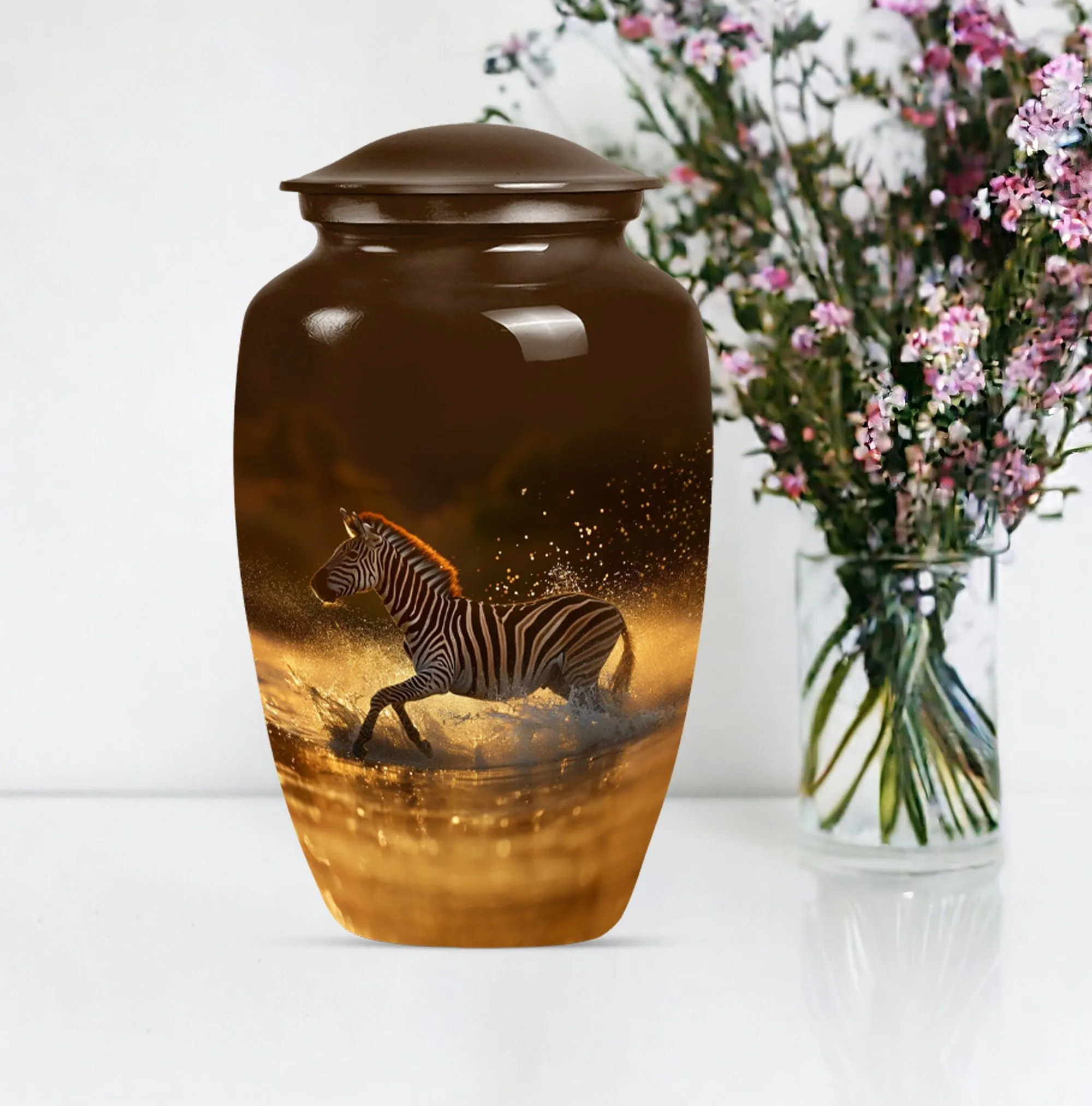 Sublime Zebra Urn - Funeral Cremation Sanctuary For Women