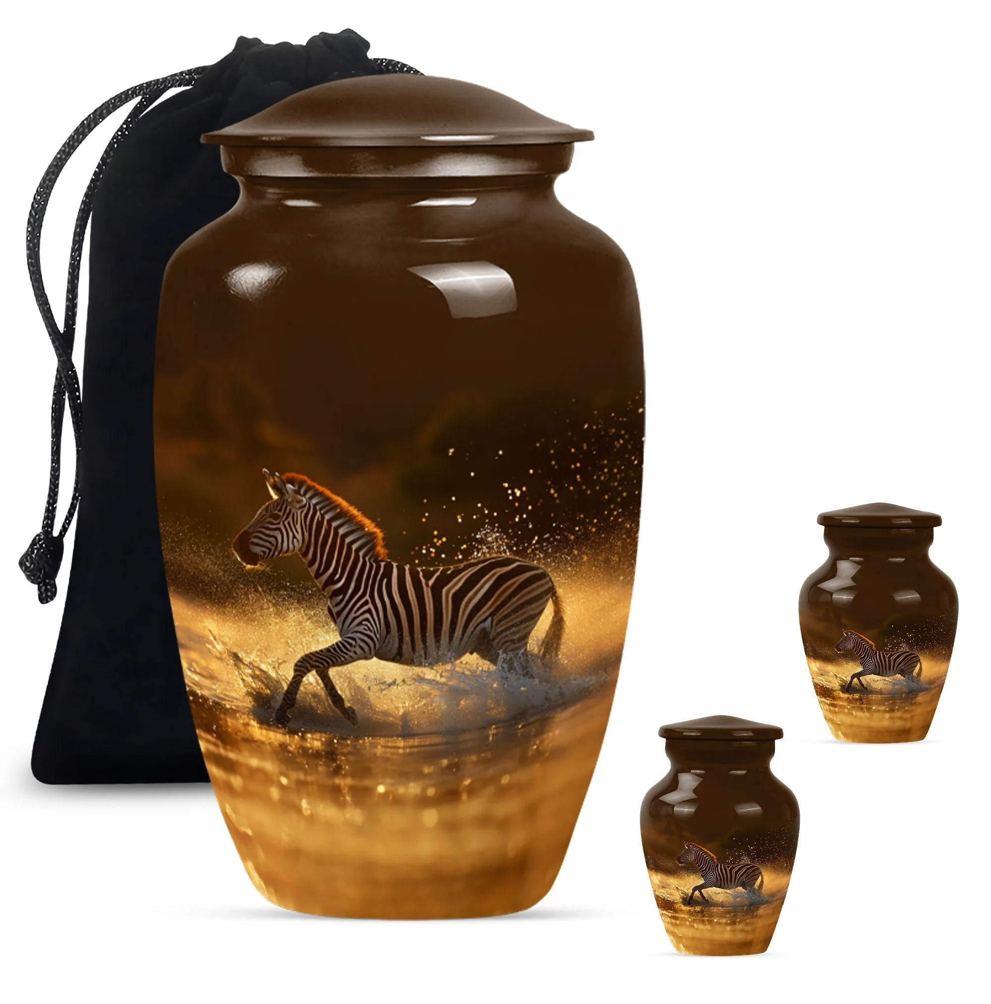 Sublime Zebra Urn - Funeral Cremation Sanctuary For Women