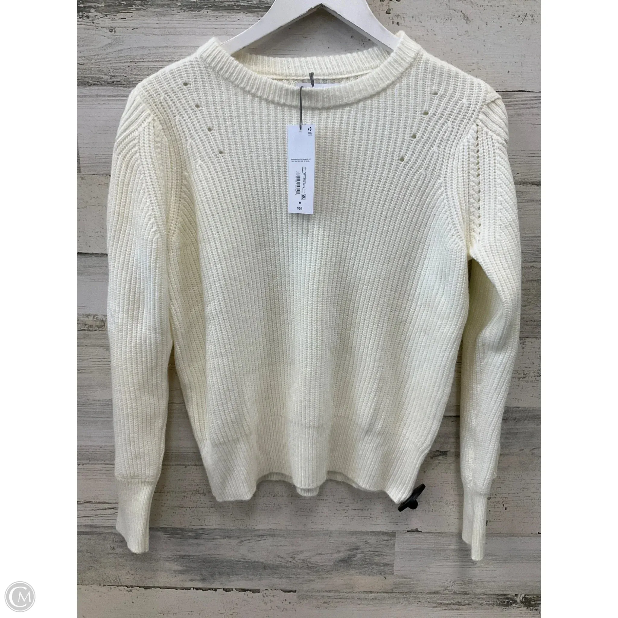 Sweater By Liz Claiborne In Cream, Size: M